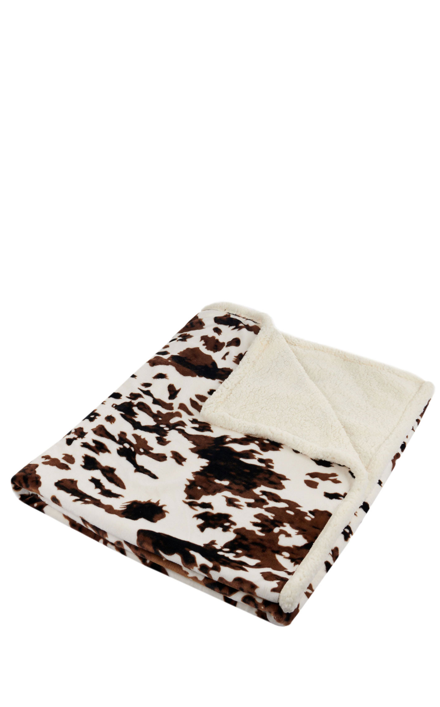 Carstens Cinnamon Cream and Chocolate Cow Print Throw - Image 1
