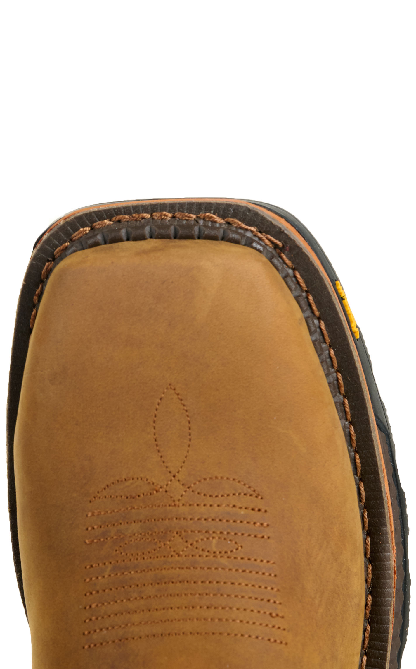 R. Watson Men's Tan and Bay Brown Waterproof Wide Square Composite Toe Cowboy Work Boot - Image 1