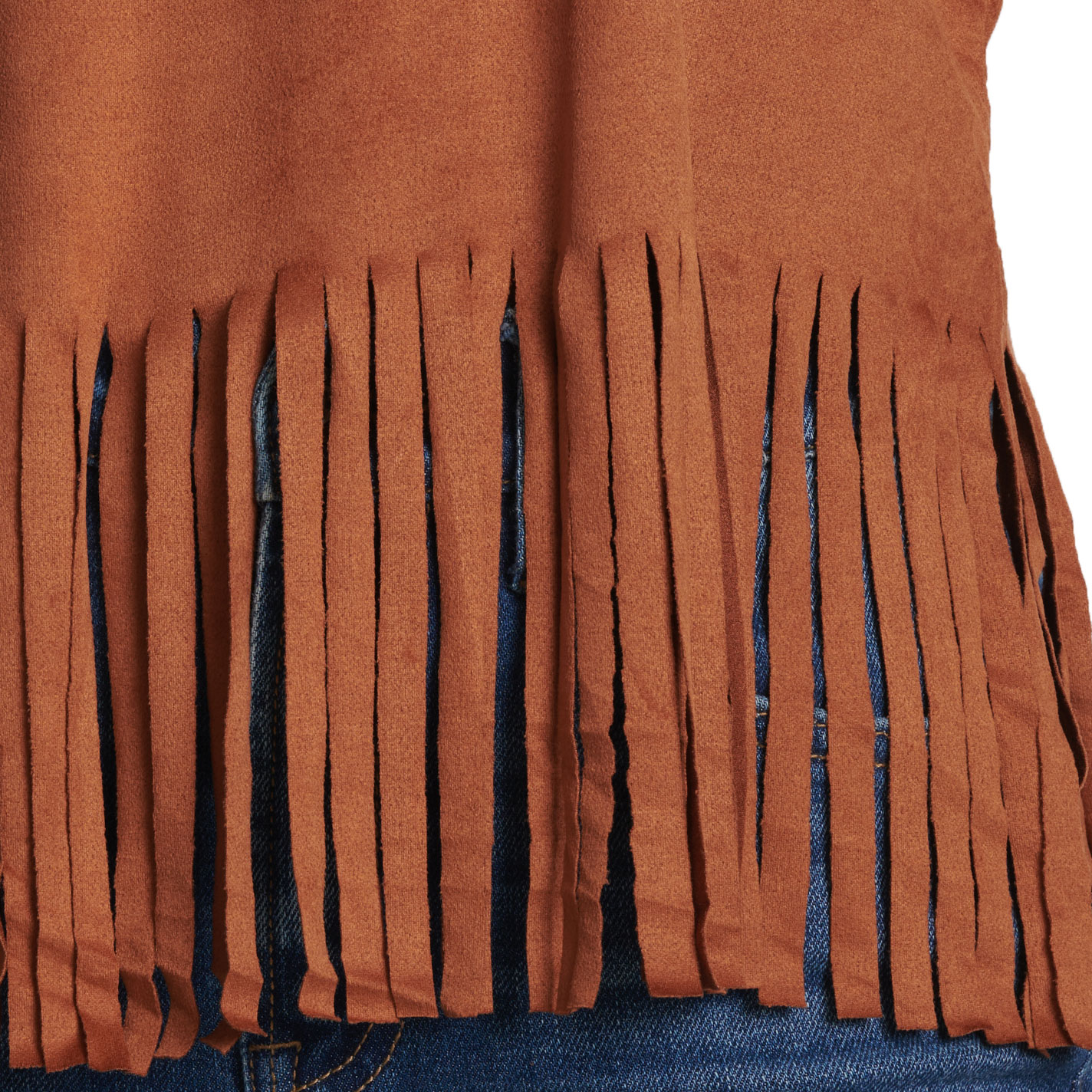 Cowgirl Hardware Women’s Brown Faux Suede Fringe Bottom Tank Top - Image 1