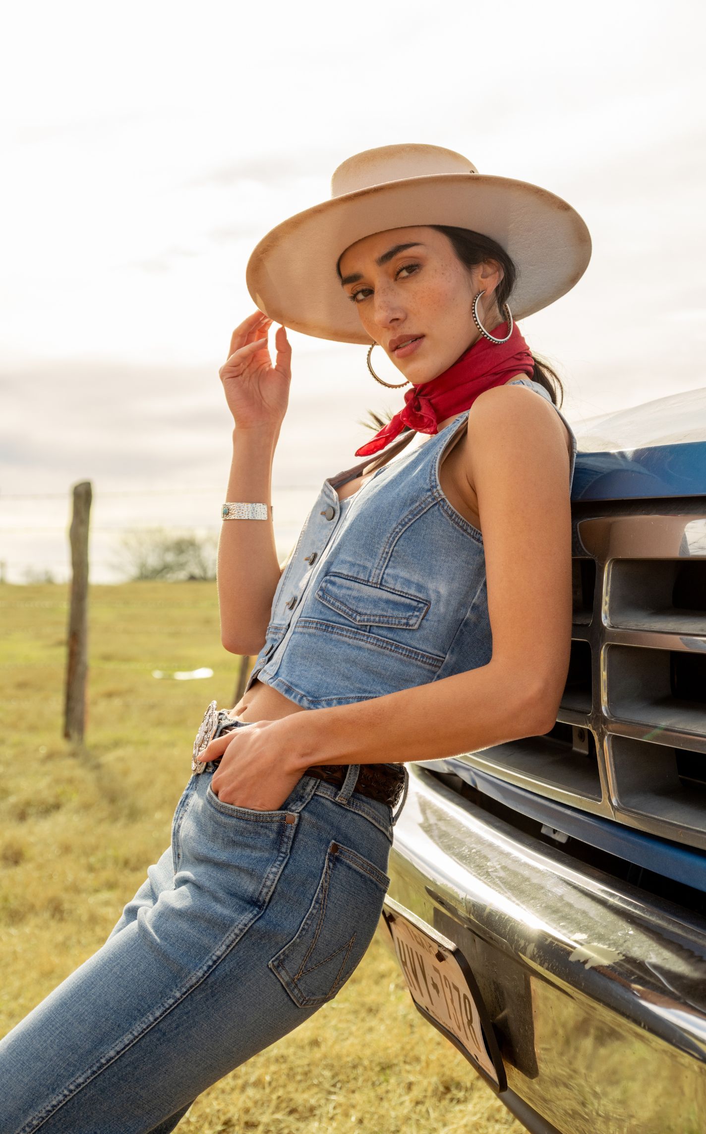 Rock & Roll Denim Women's Two Toned Denim Vest  - Image 1