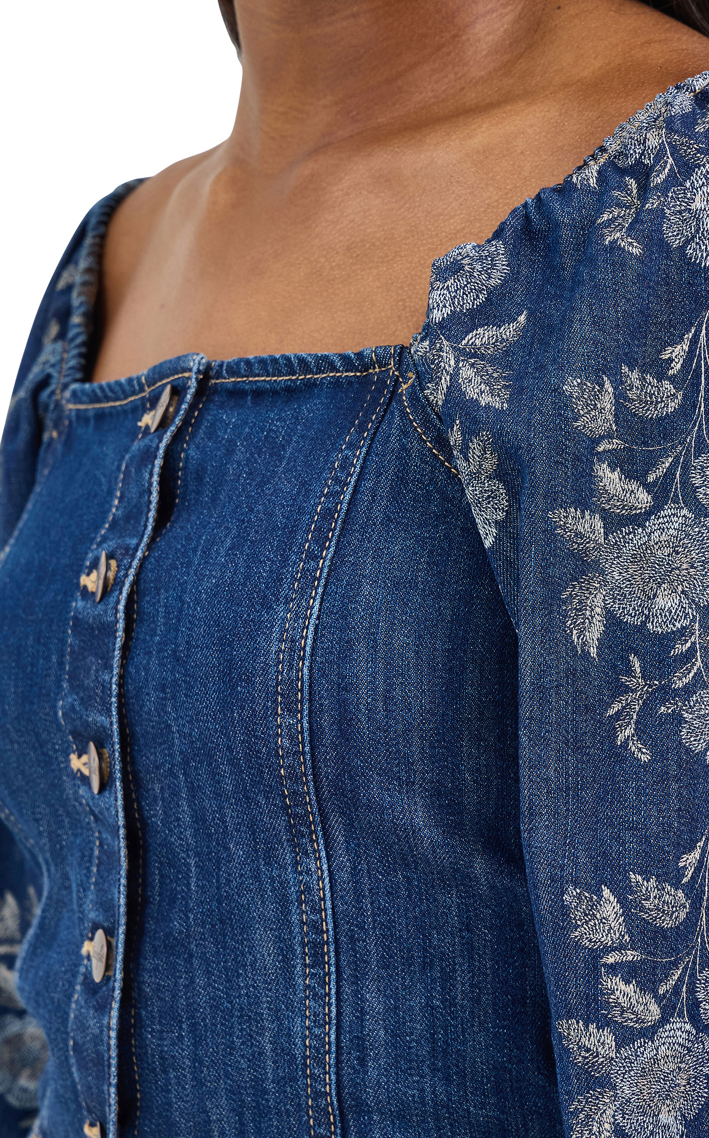 Wrangler Retro Women's Dark Wash Denim Cropped Top - Image 1