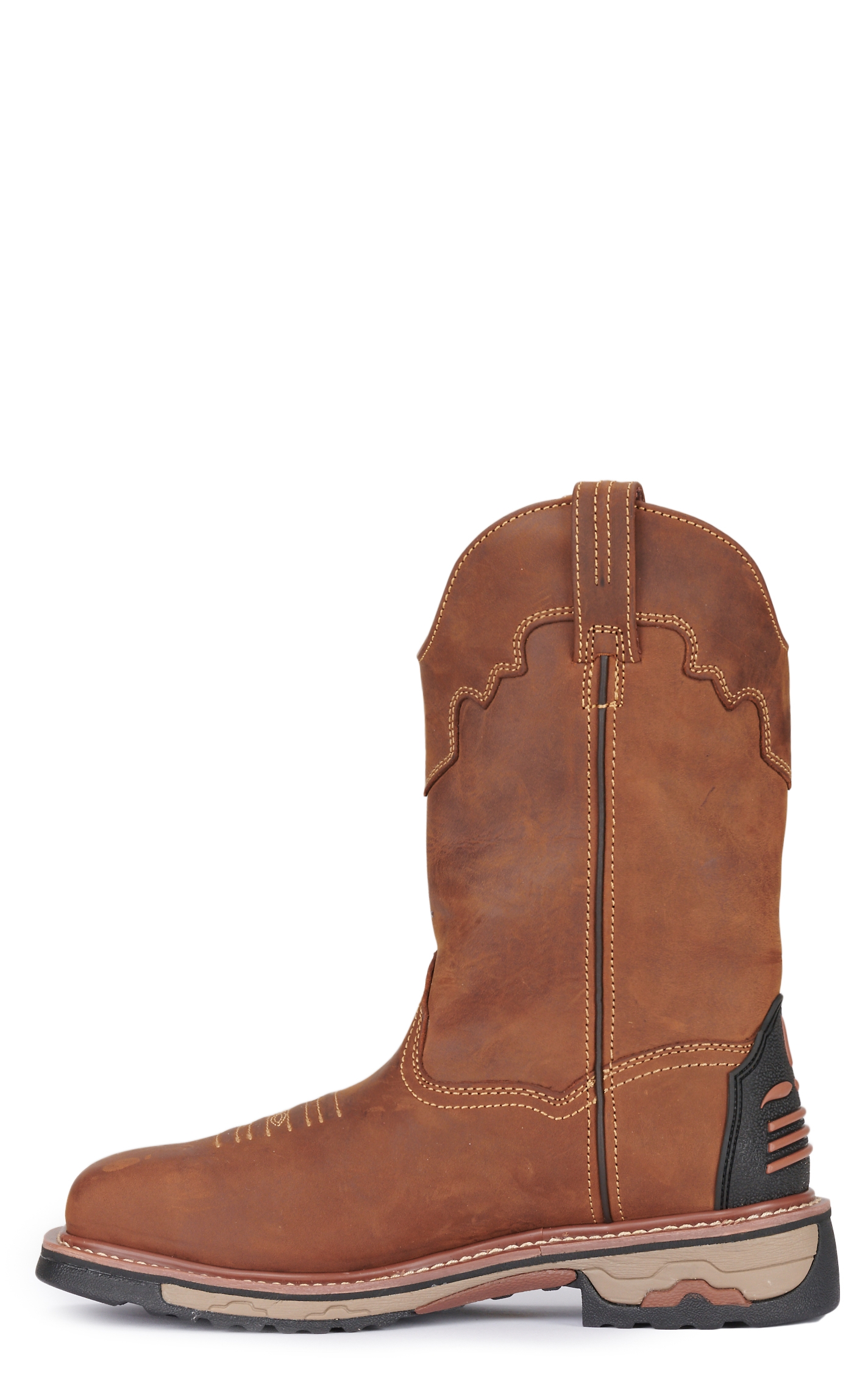 MEN 11IN  SAD TAN CH W/COL ST WP WD SQ TOE - Image 1