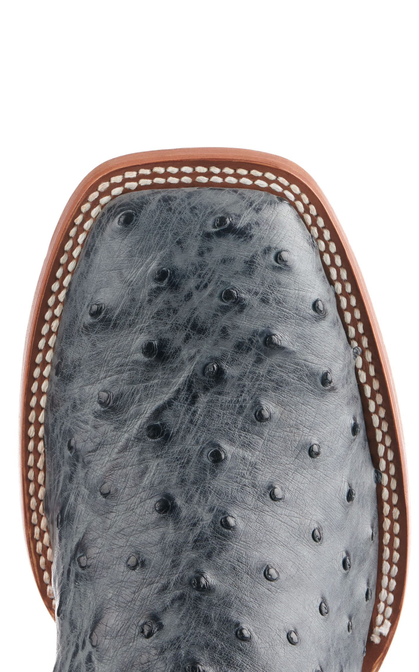 Cavender's Men's Black and Charcoal Full Quill Ostrich Wide Square Toe Exotic Cowboy Boots - Image 1