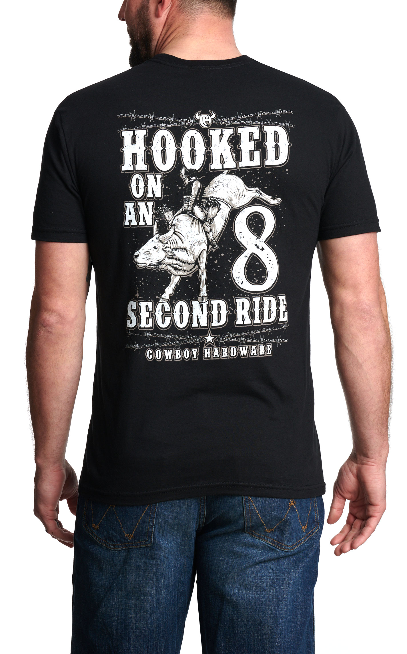 Cowboy Hardware Men's Black Hooked On Graphic T-Shirt - Image 1