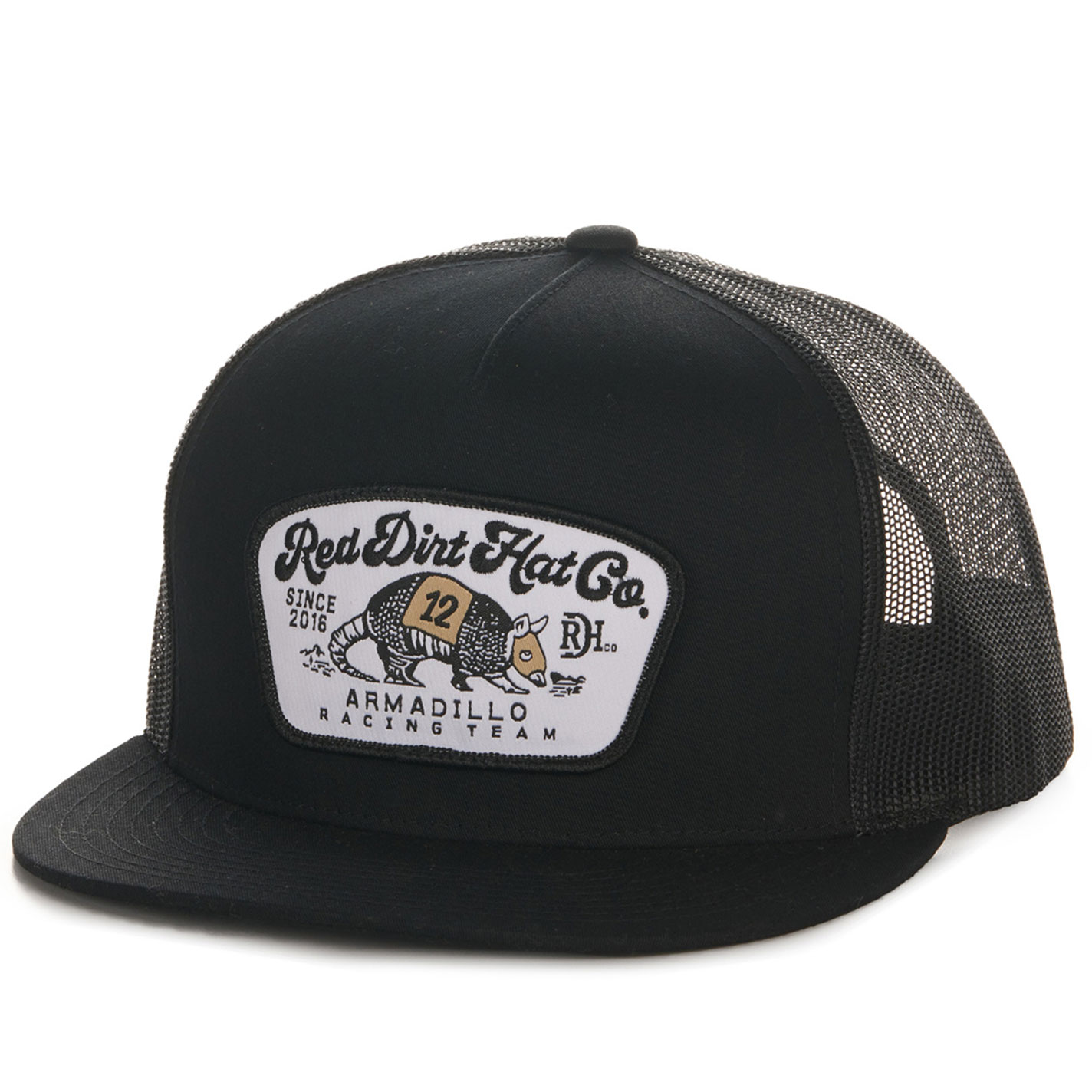 Red Dirt Hat Co. Men's Black with Armadillo Racing Patch Cap - Image 1