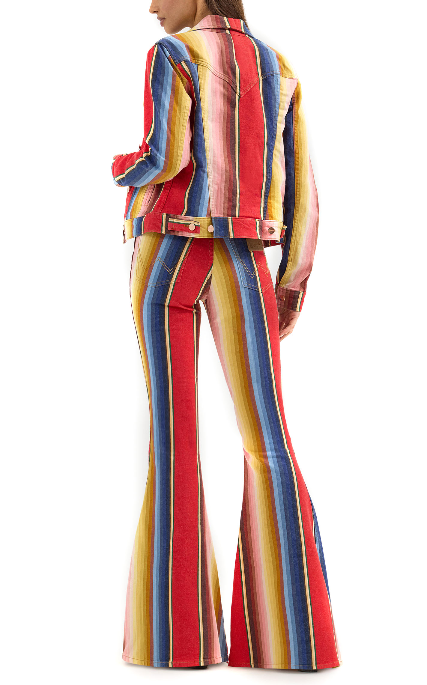 Wrangler & Lainey Wilson Women's Denim Colorful Stripe Jacket - Image 1