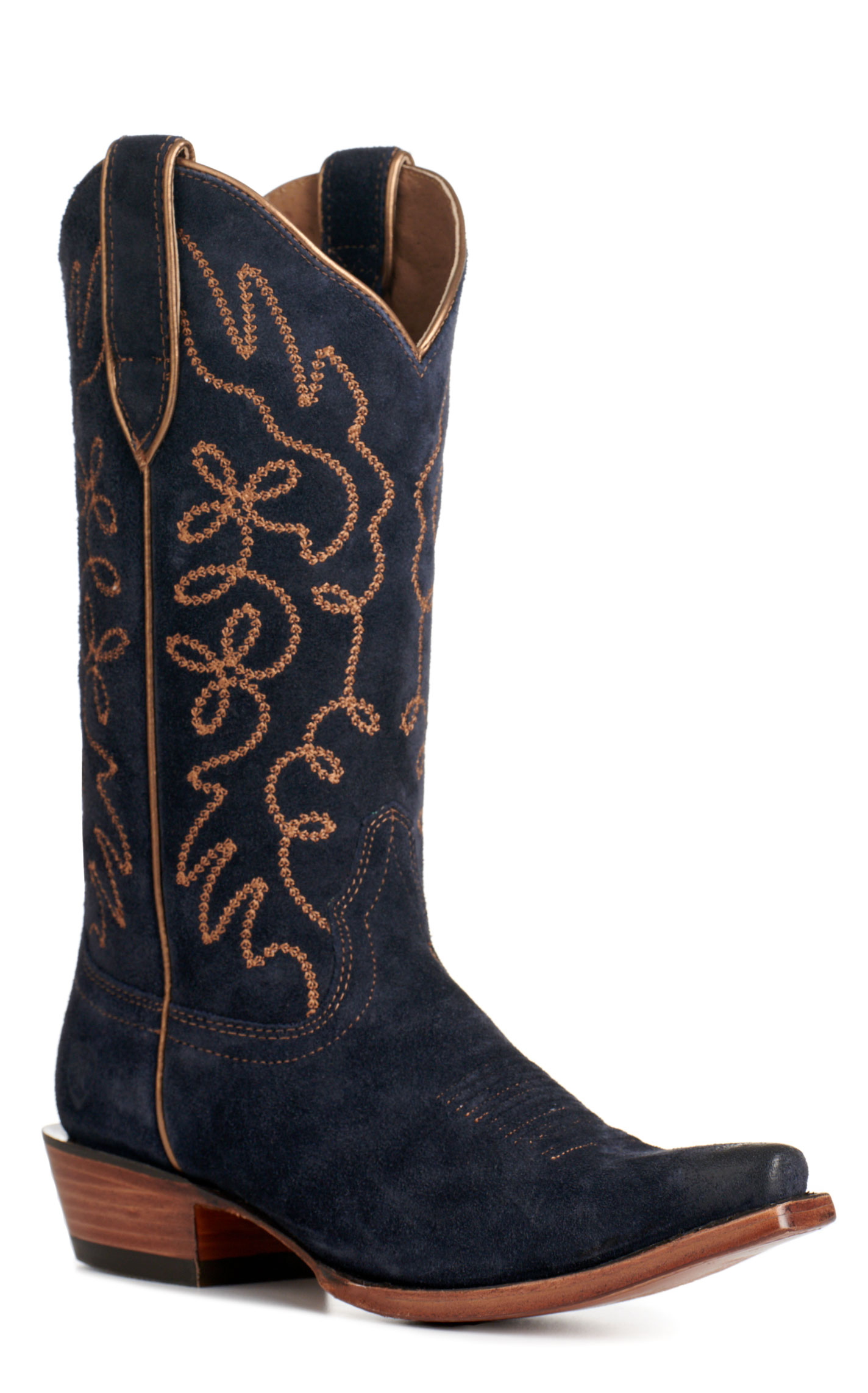 Ariat Women's Jukebox Blue Suede Snip Toe Cowboy Boots - Image 1