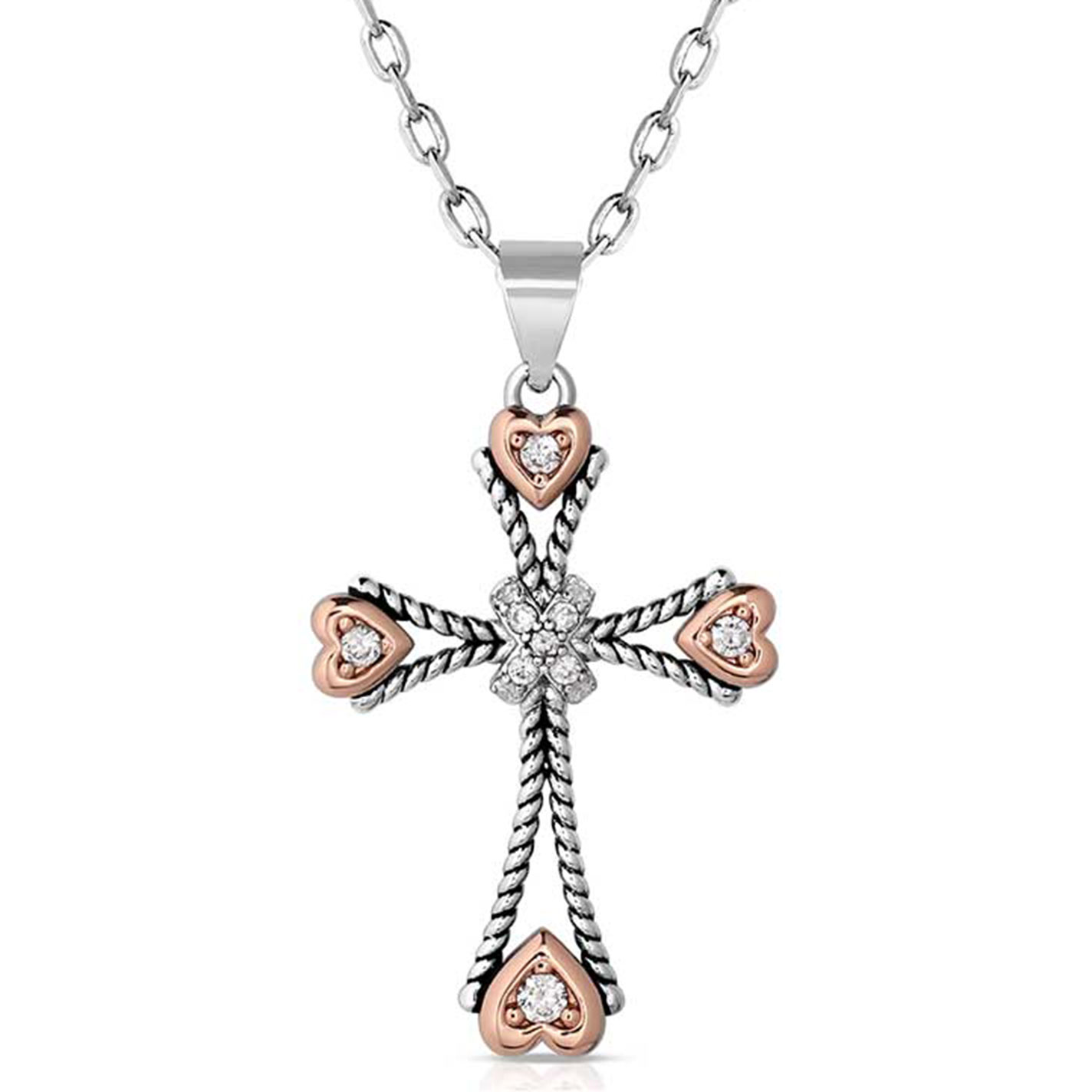 Montana Silversmiths Silver & Copper Cross Necklace - Image 2