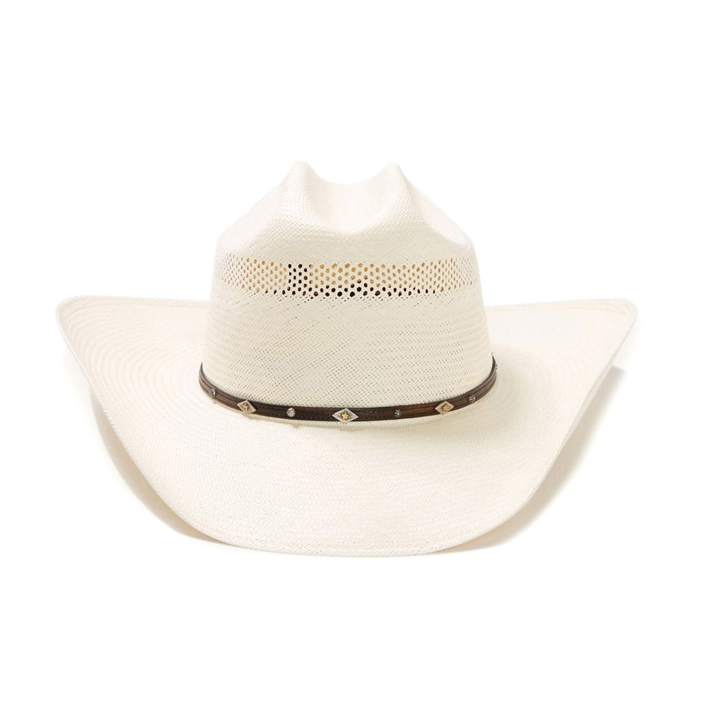 Stetson 10X Lobo Vent Ivory Straw Cowboy Hat - Image 1