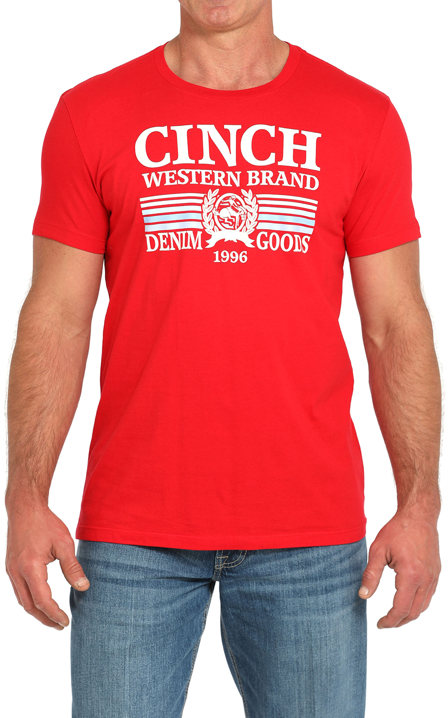 Cinch Men's Bright Red Classic 1996 Logo T-Shirt - Image 1