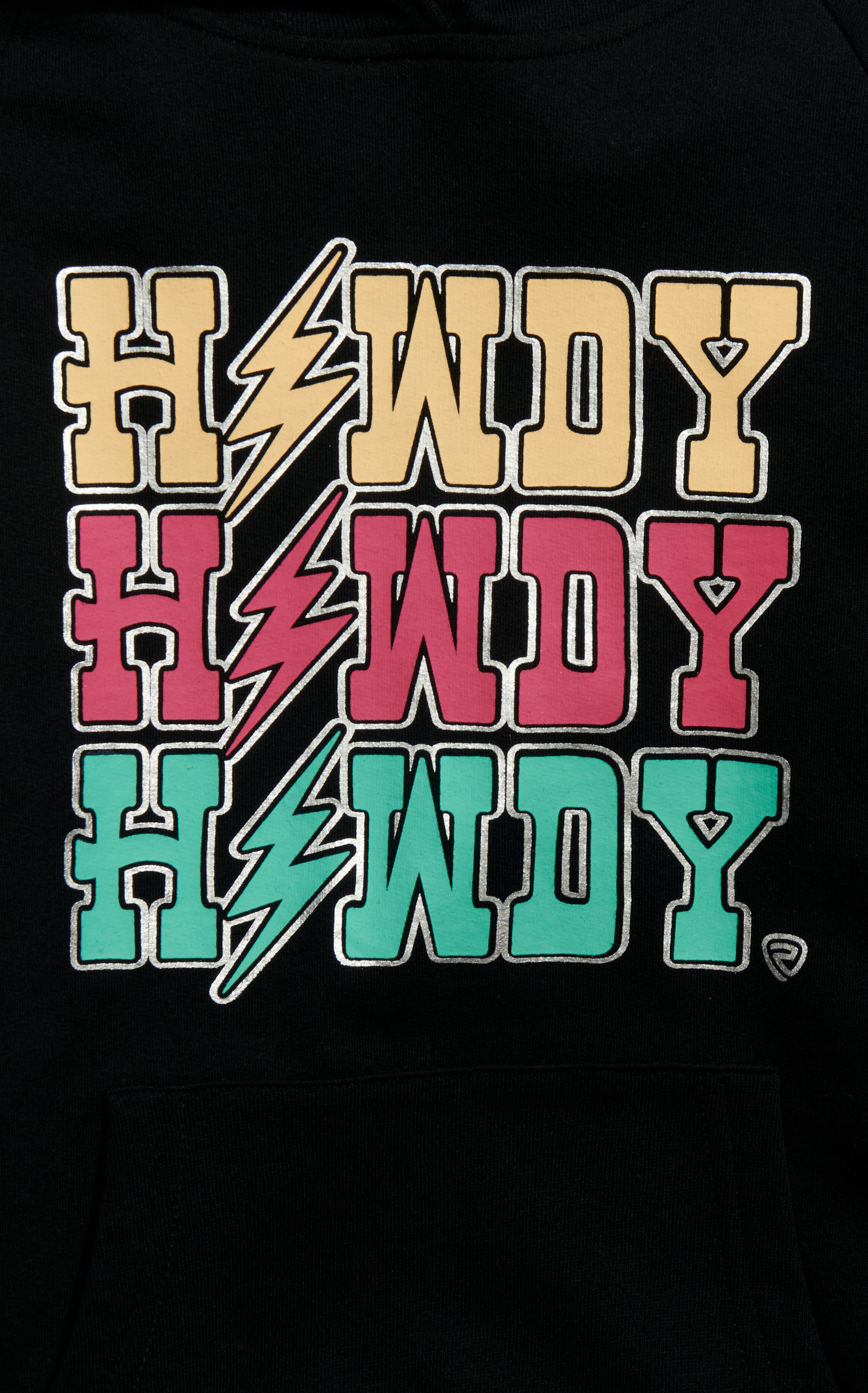 Rock & Roll Denim Girl's Black Howdy Graphic Hoodie - Image 1