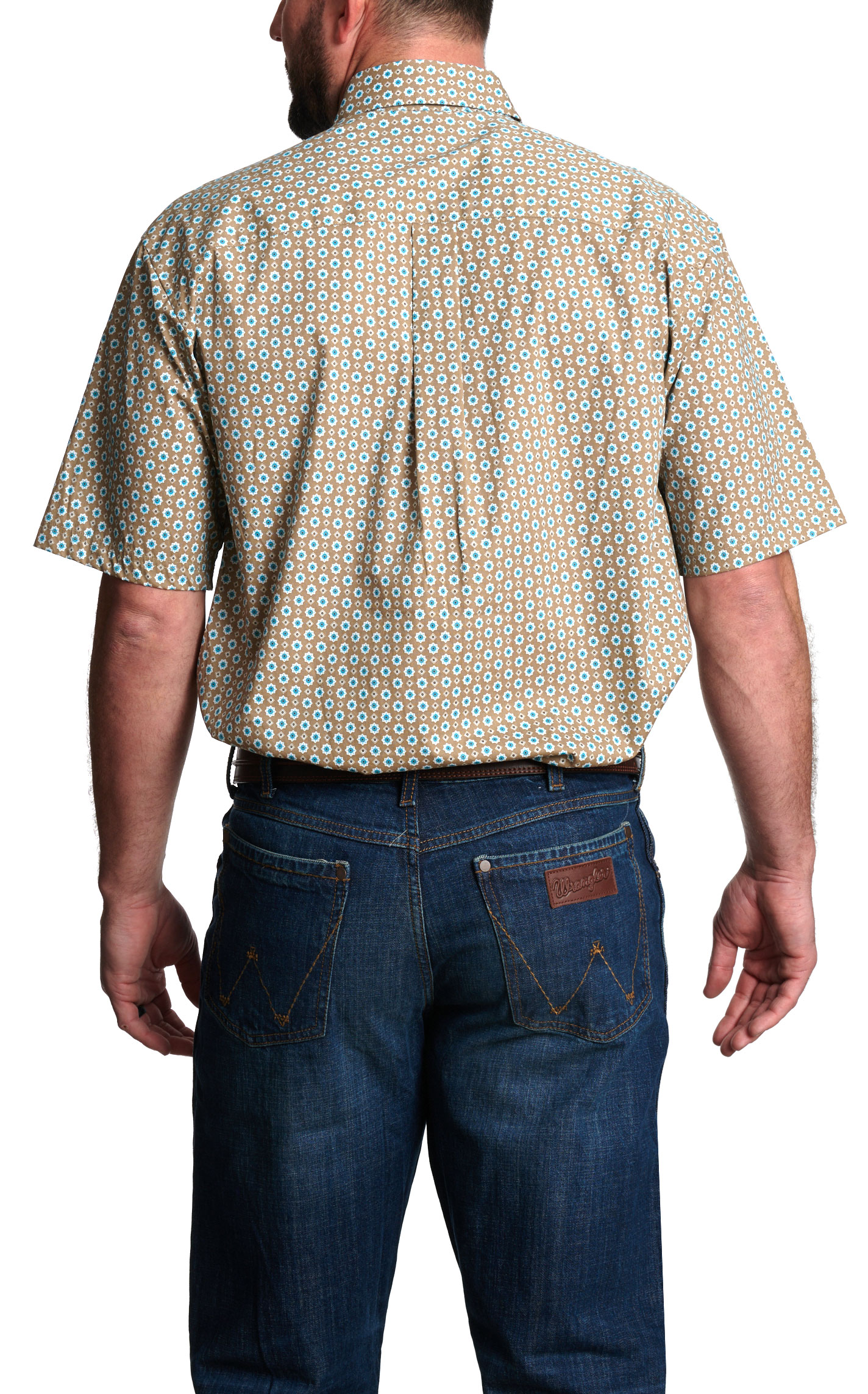 Wrangler Men's George Strait Collection Chocolate Geo Print Western Shirt - Image 1
