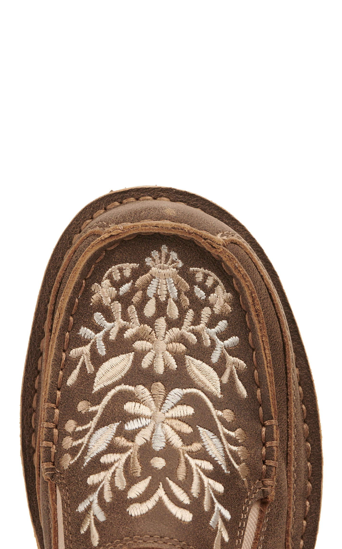 Ariat Ladies Cruiser Brown Bomber Embroidered Moc Toe Casual Shoes - Image 1