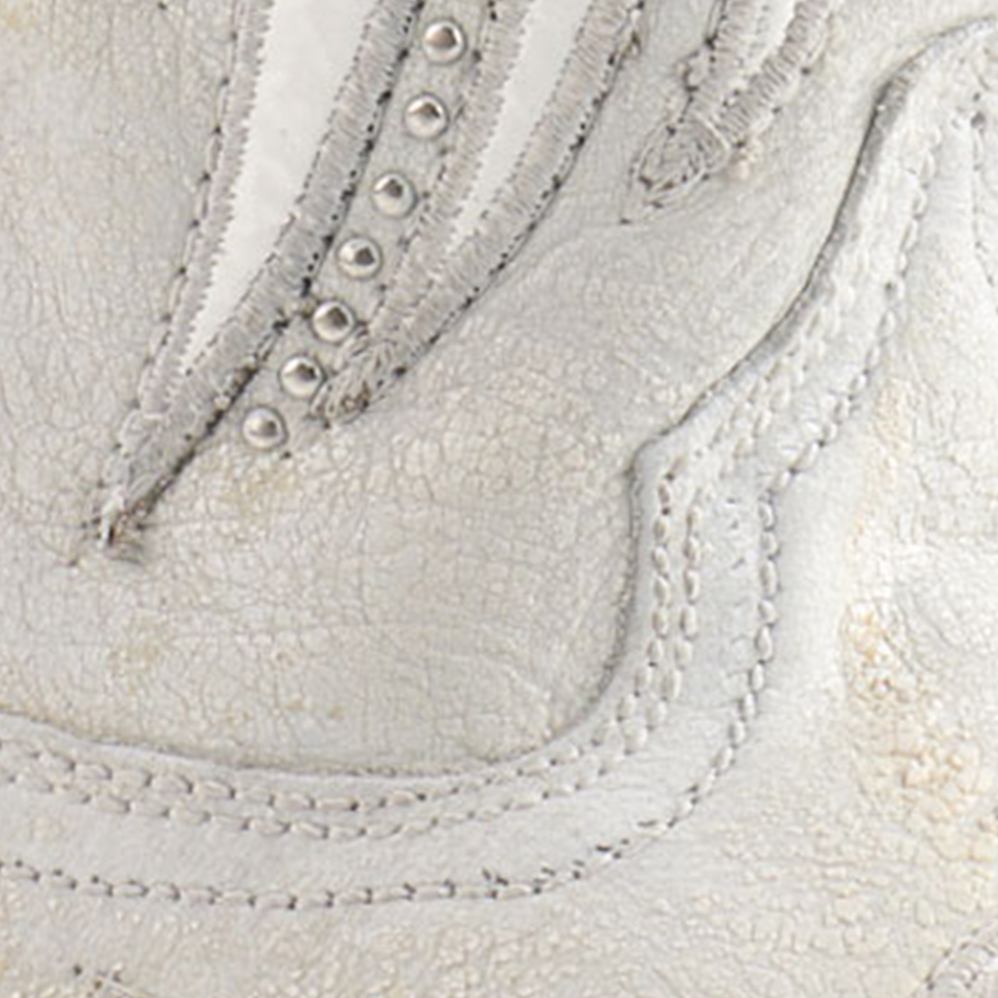 Corral Women's Distressed White with White Overlay and Studs Snip Toe Cowboy Boots - Image 1