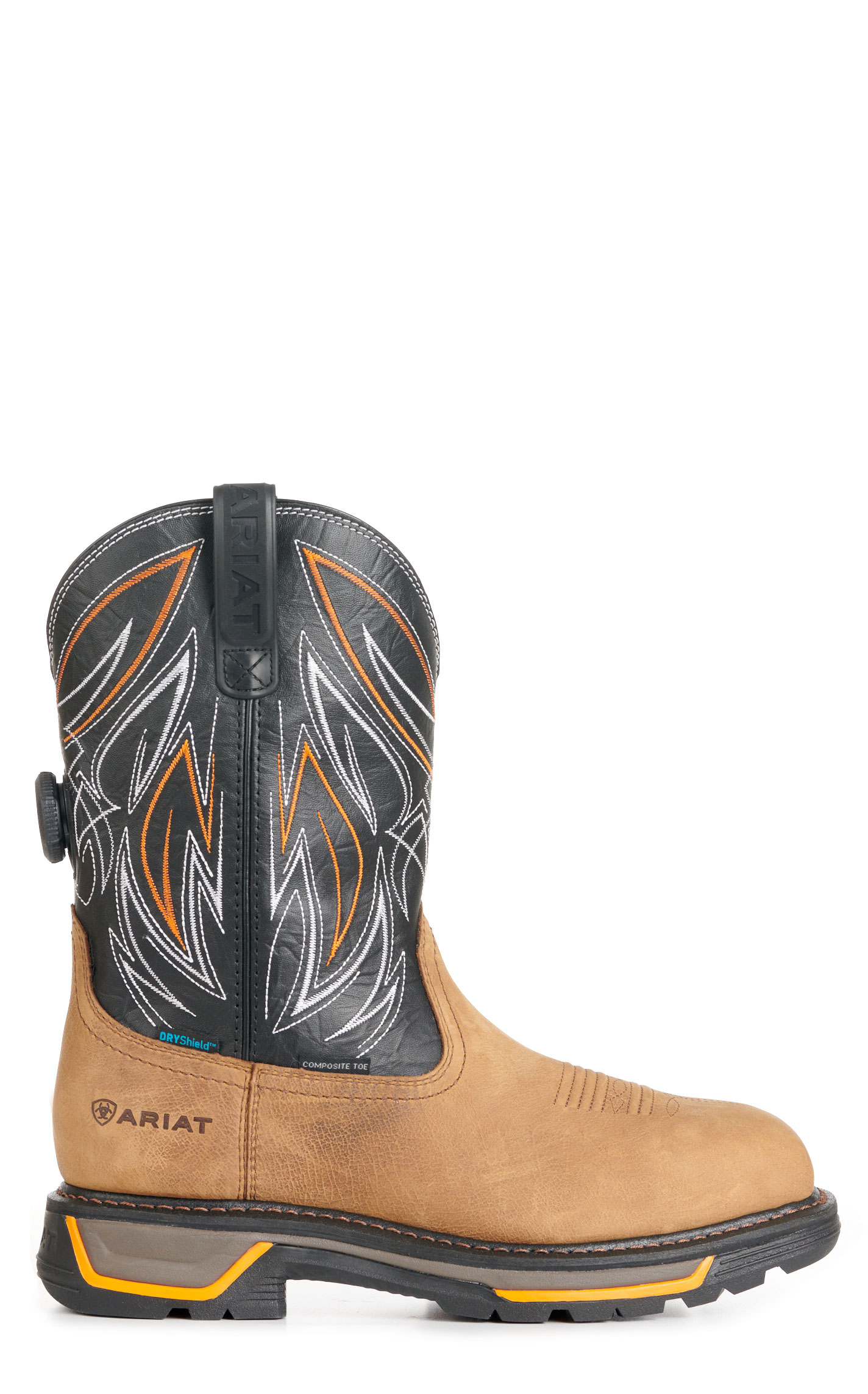Ariat Men's Big Rig Natural Tan and Black BOA Wide Composite Square Toe Work Boot - Image 1
