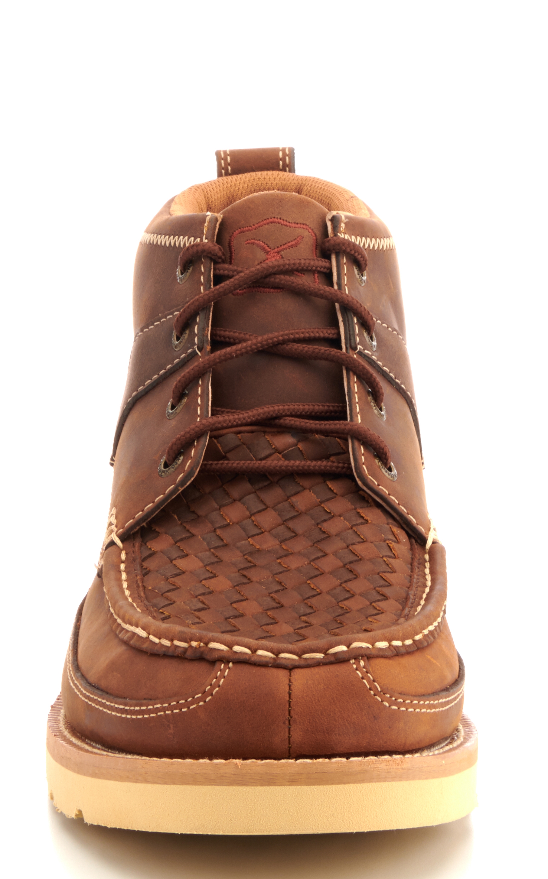 Twisted X Men's Brown Woven Insert Crepe Wedge Lace Up Casual Shoes - Image 1