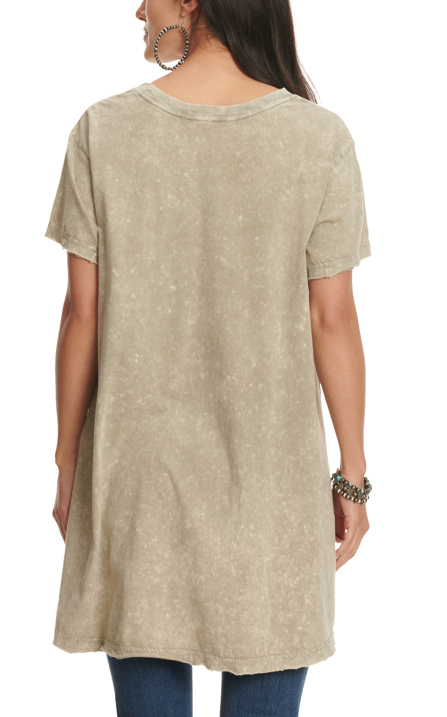 Zutter Women's Taupe Stone Boot Stitch Graphic Tunic - Image 1