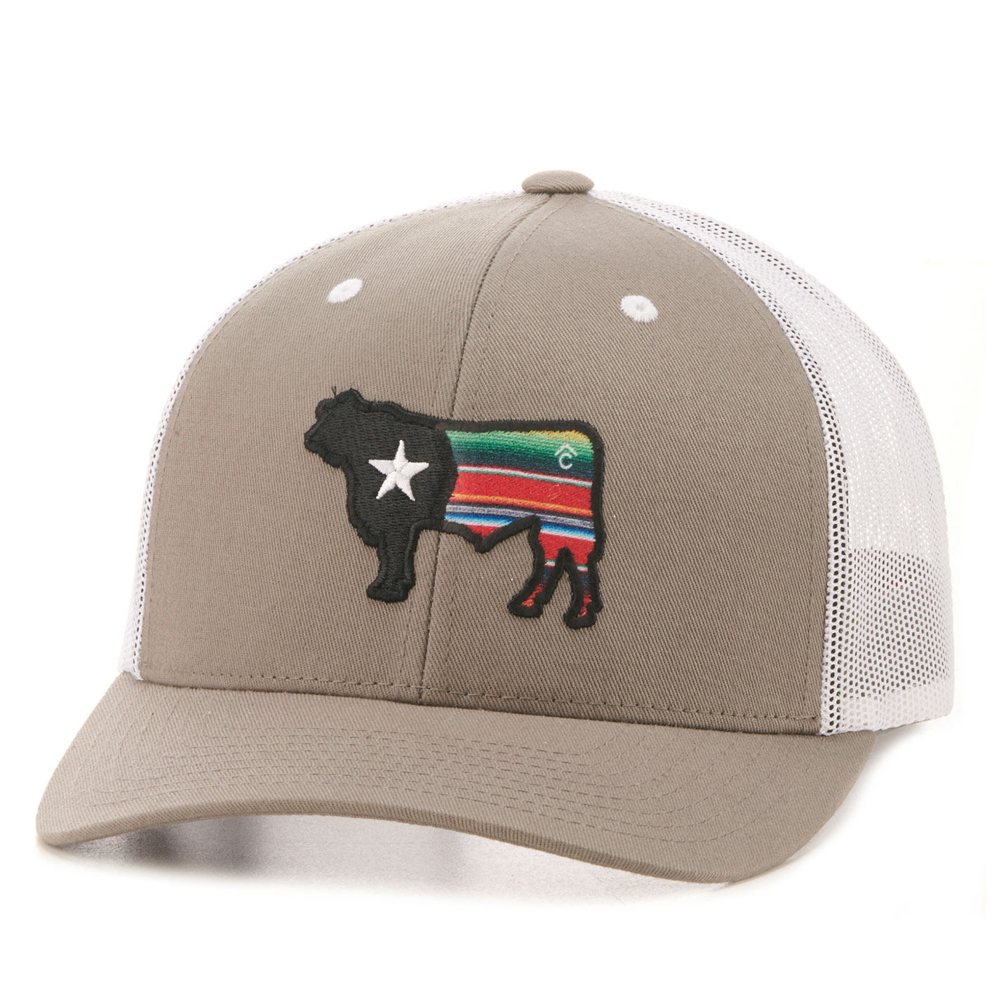 Rafter C Men's Gray and White Mesh Serape Bull Cap - Image 1