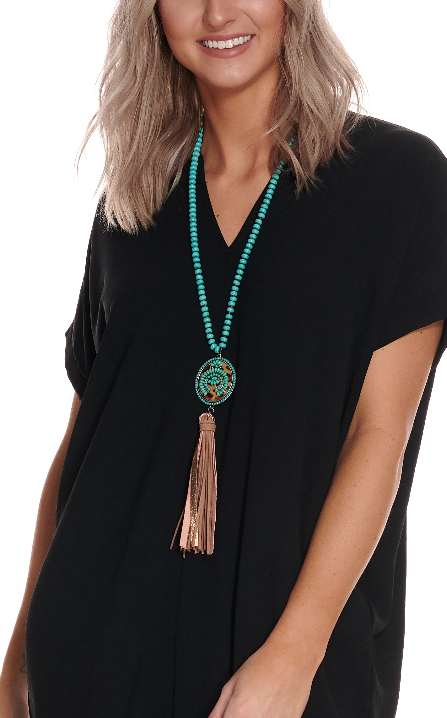 Newbury Kustom Women's Black V-Neck Tunic Short Sleeve Dress - Image 1