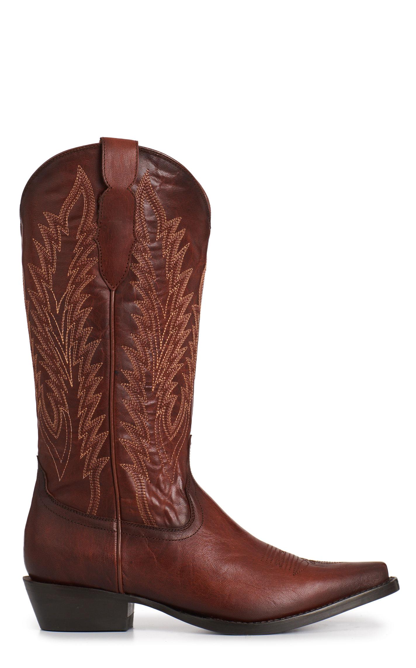 Rockin' C Women's Mahogany Embroidered Snip Toe Cowboy Boots - Image 1