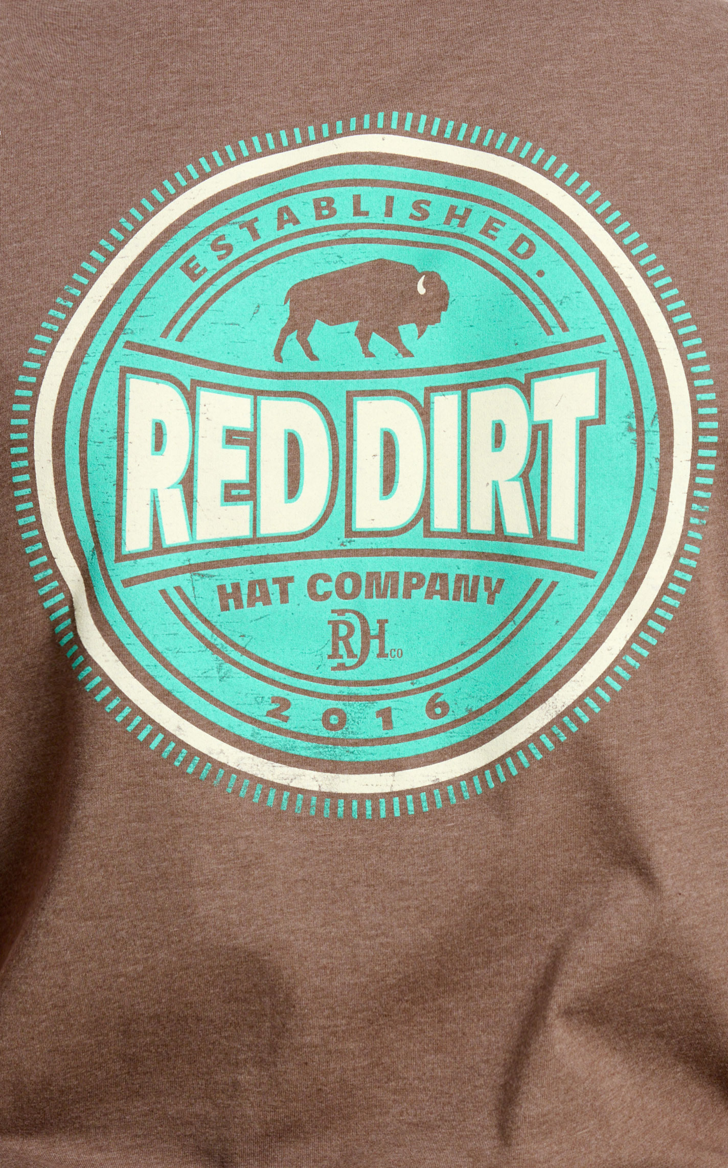 Red Dirt Hat Co. Men's Brown Buffalo Chip Logo Graphic T-Shirt - Image 1