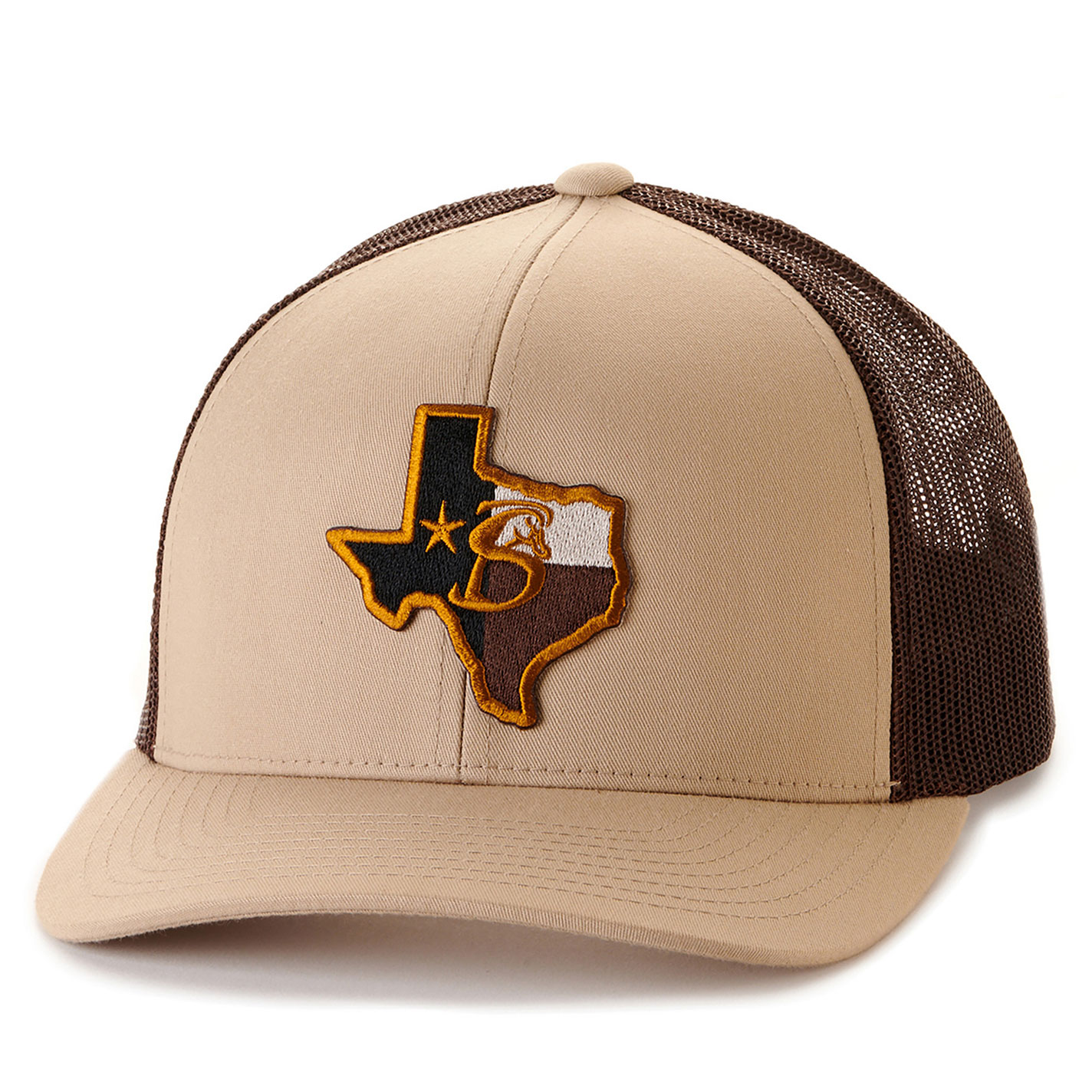 Stackin Bills Khaki & Brown Texas Logo Patch Snapback Cap - Image 1