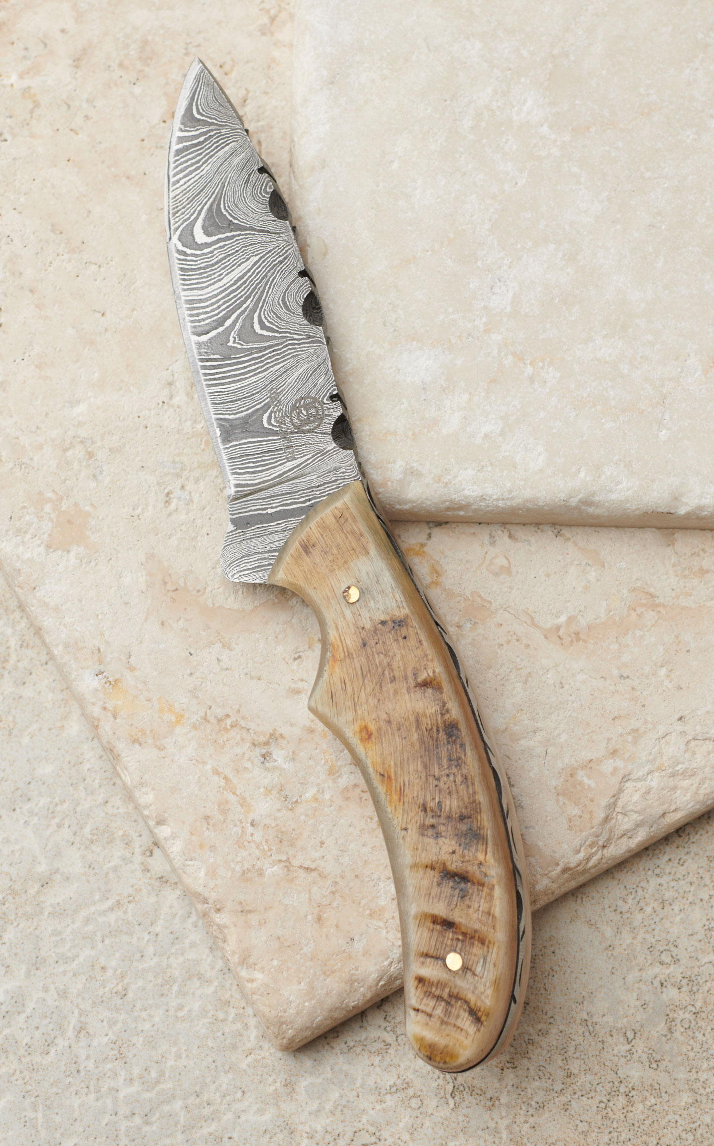 Circle SH Cutlery Damascus Straight Blade 6 3/4\