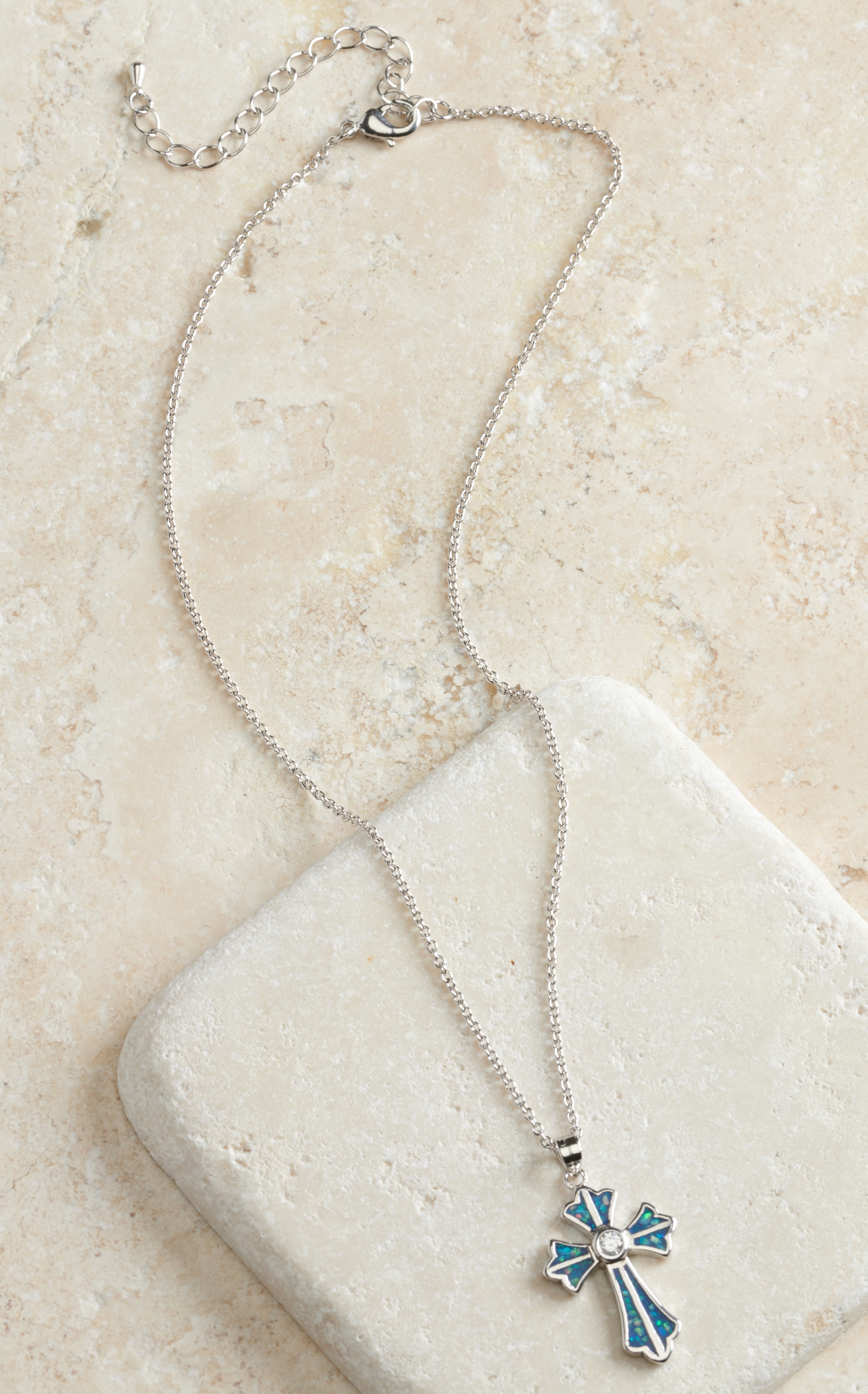 Montana Silversmiths River of Lights Pond of Faith Cross Necklace - Image 1
