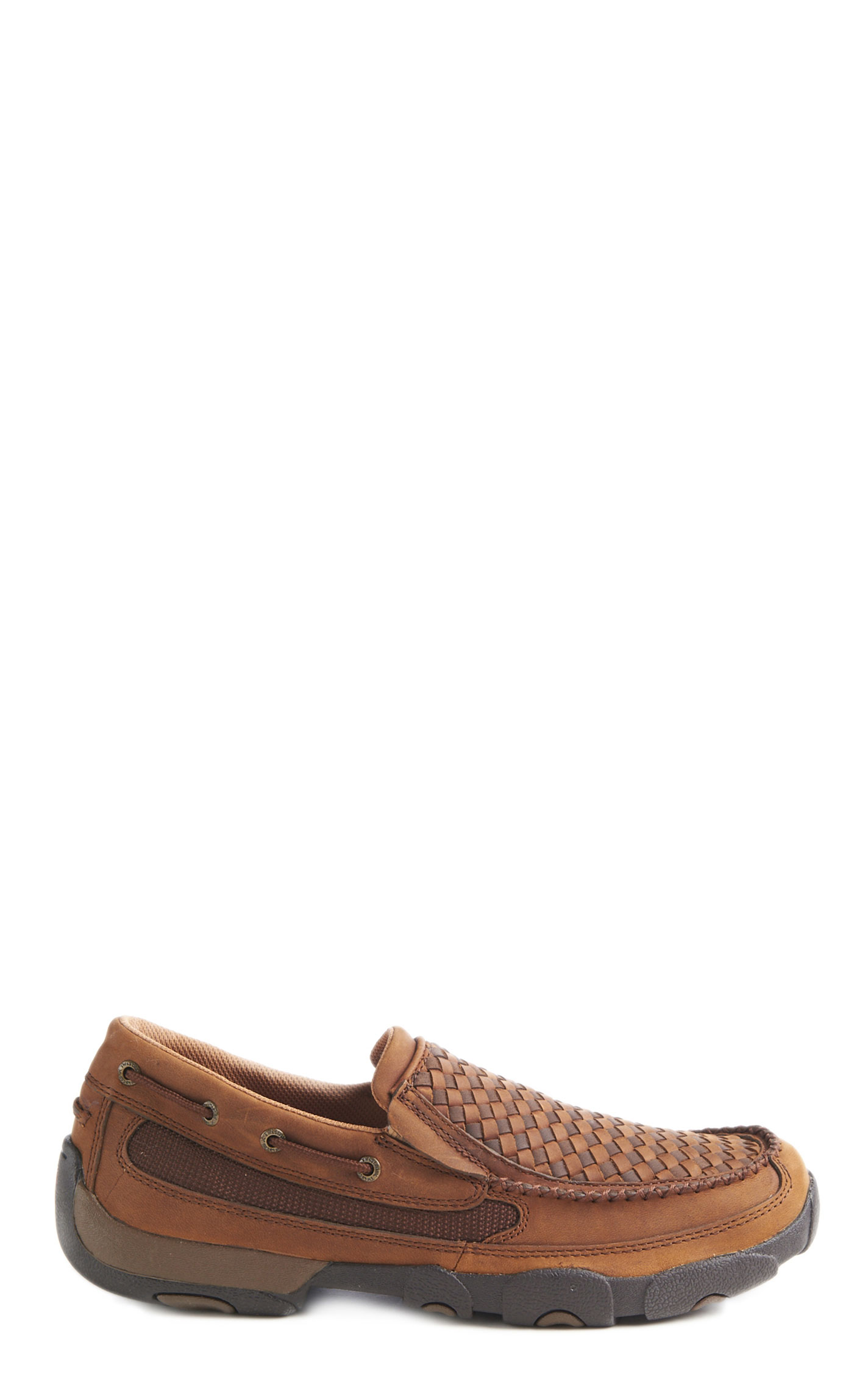 Twisted X Men's Distressed Basket Weave Driving Moccasin Casual Shoes - Image 1