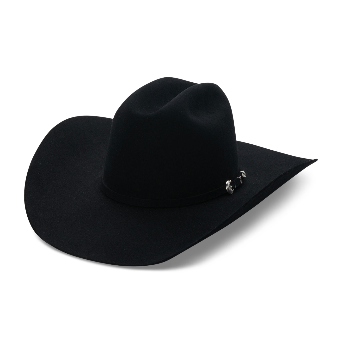 Resistol Midnight 6X Black Modified Cattleman Crown Felt Cowboy Hat - Image 1