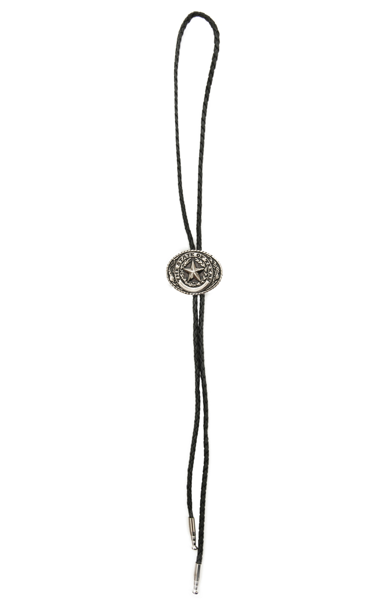 M&F Western Silver State Of Texas Center Oval Bolo Tie - Image 1