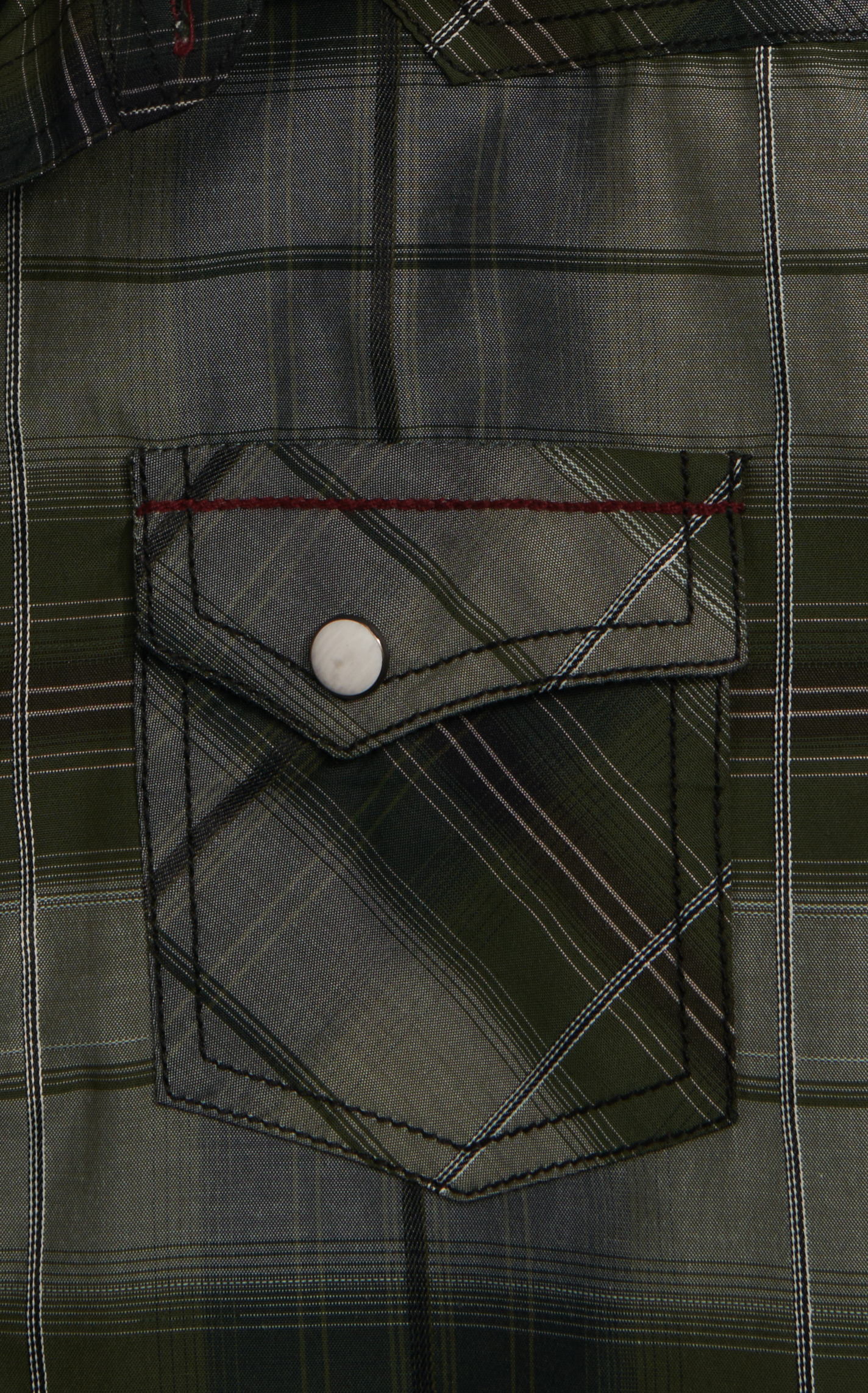 Rafter C Red Dirt Collection Boy's Green & Gray Plaid Western Shirt - Image 1