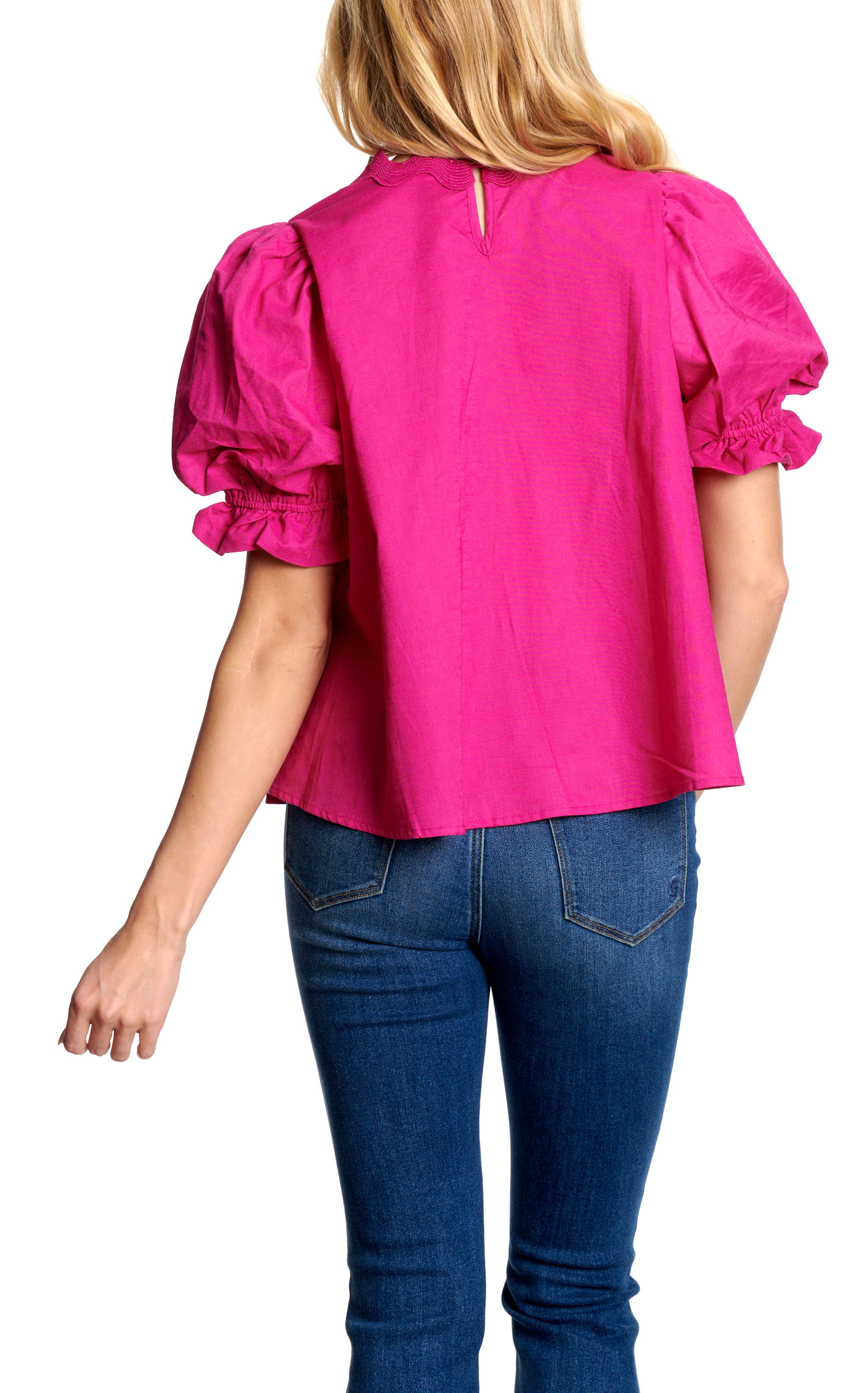 TCEC Women's Bright Magenta Large RicRac Accent Top - Image 1