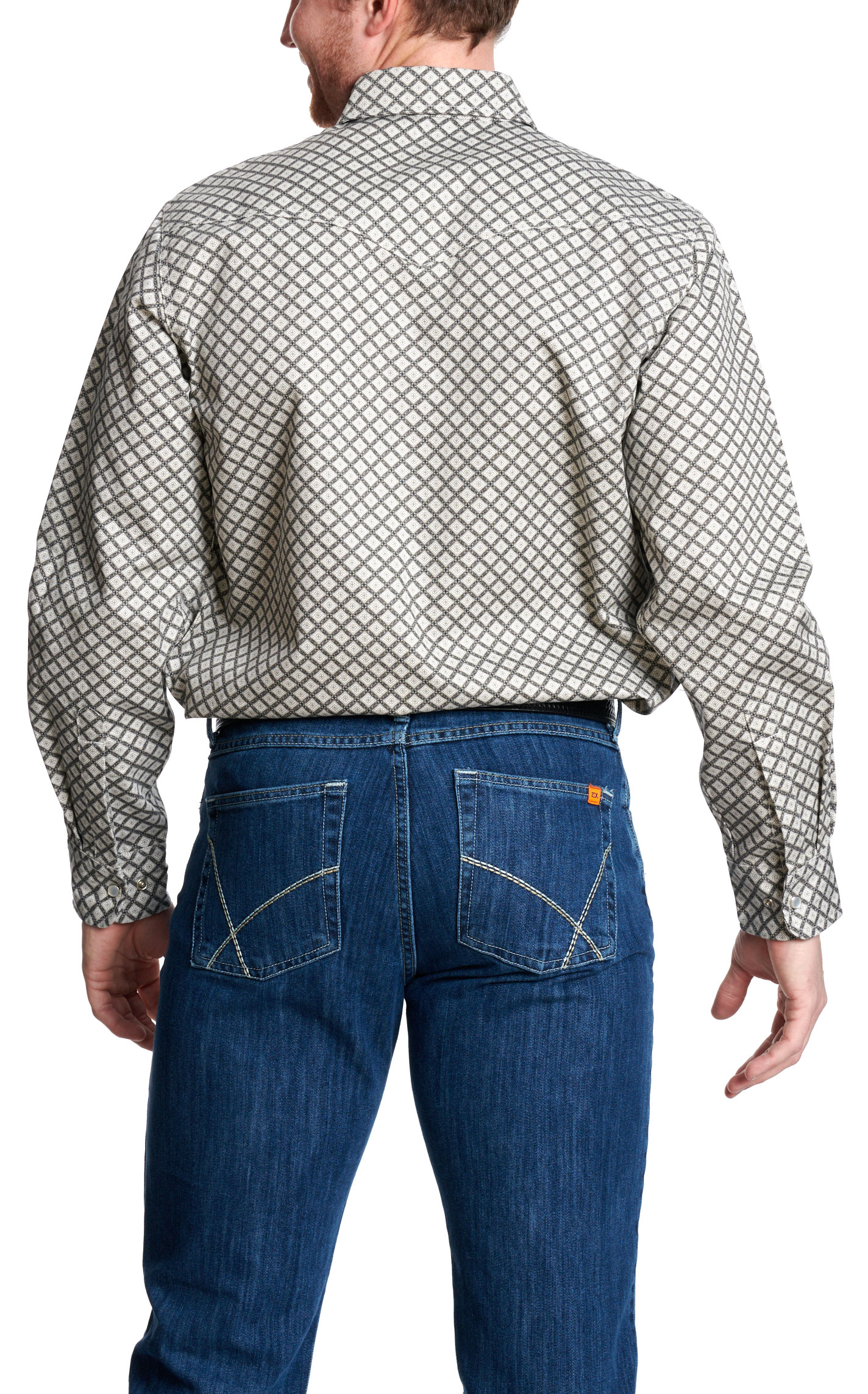 Forge Men's Olive & Cream Geo FR Work Shirt - Image 1