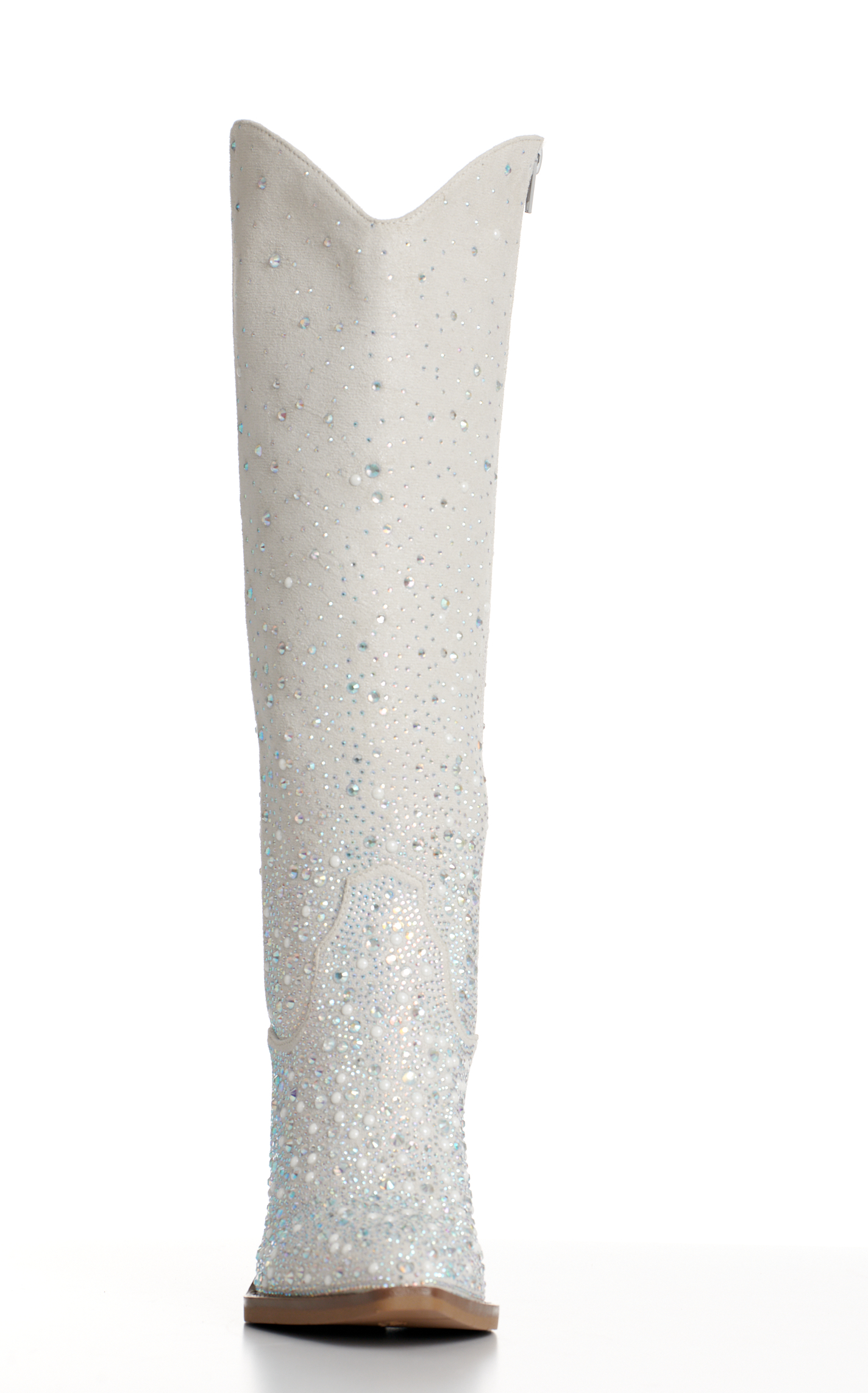 Very G Women's Blaze Silver Crystals and Pearls Faux Suede Snip Toe Boots - Image 1