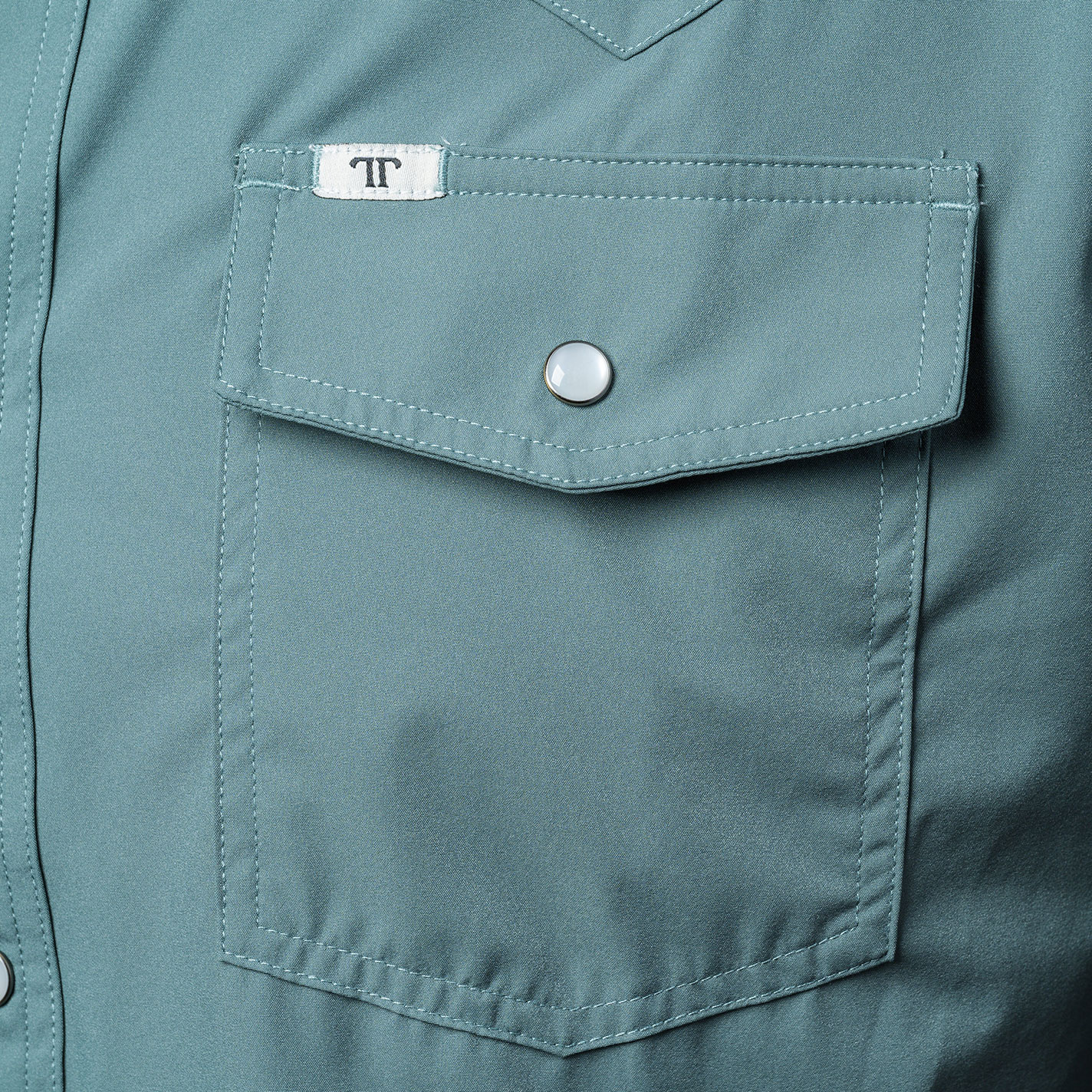 Ferrell Men's Aqua Short Sleeve Western Shirt - Image 3