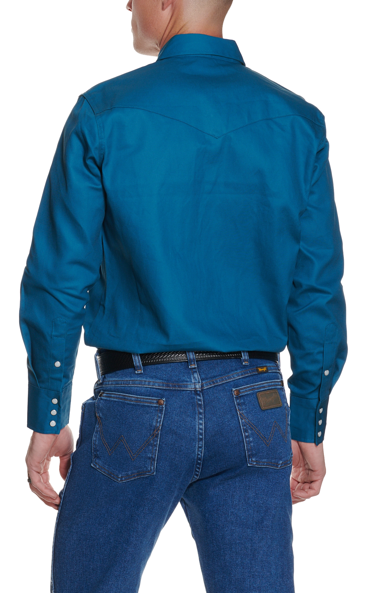 Wrangler Dark Teal Long Sleeve Workshirt - Image 1