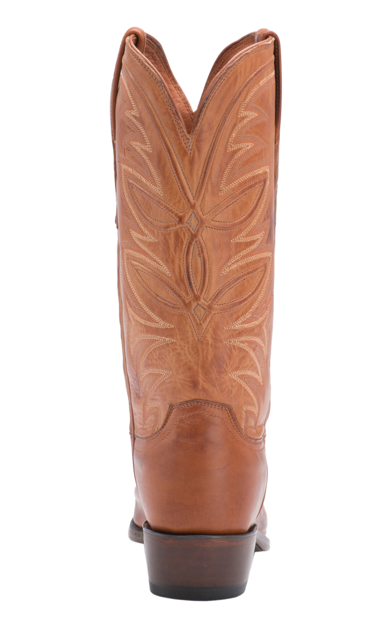 Lucchese 1883 Men's Cognac Burnished R-Toe Ranch Hand Western Boots - Image 1