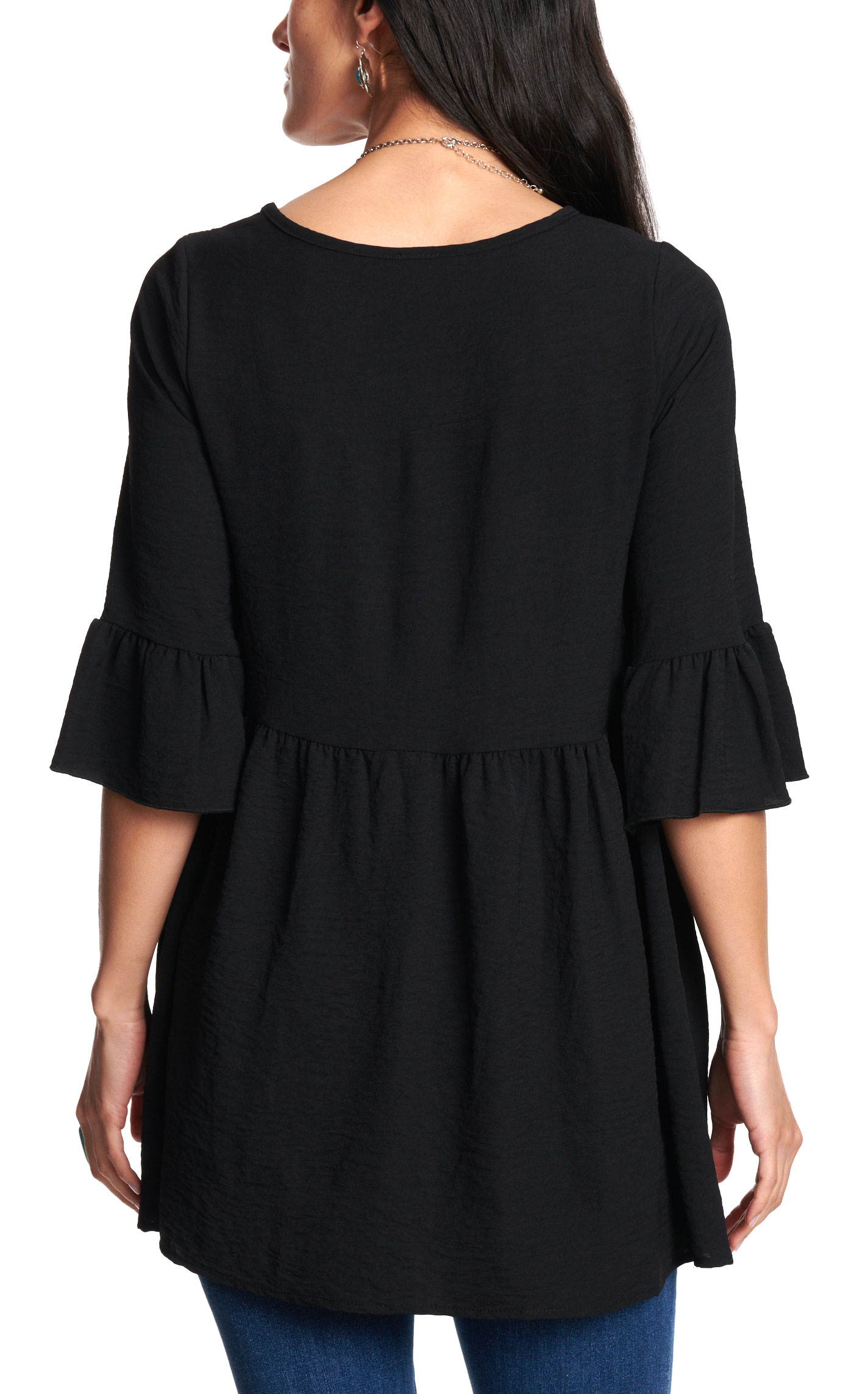 R. Rouge Women's Black Tiered Top - Image 1