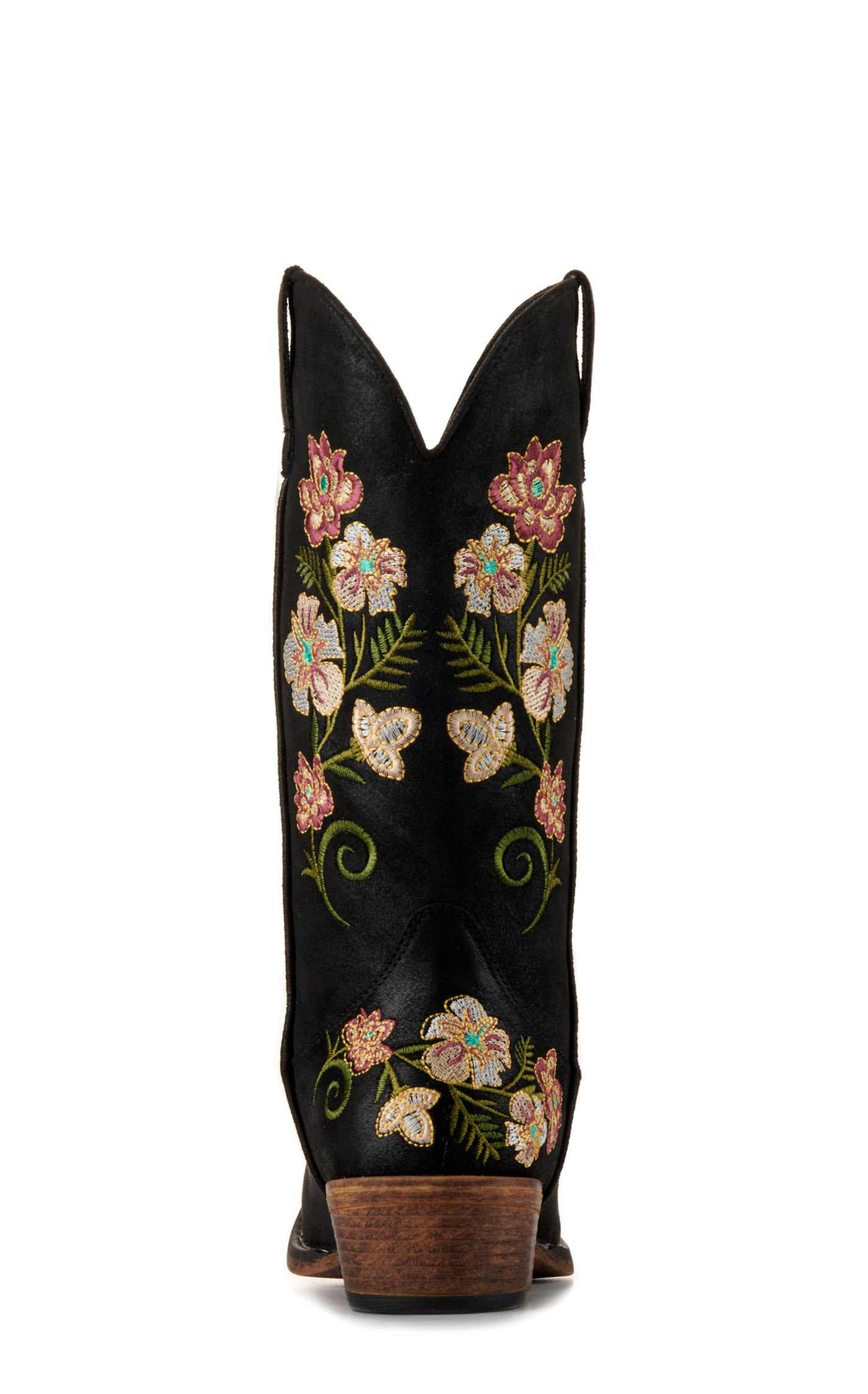 Roper Women's Riley Floral Black with Floral Embroidery Snip Toe Cowboy Boots - Image 1