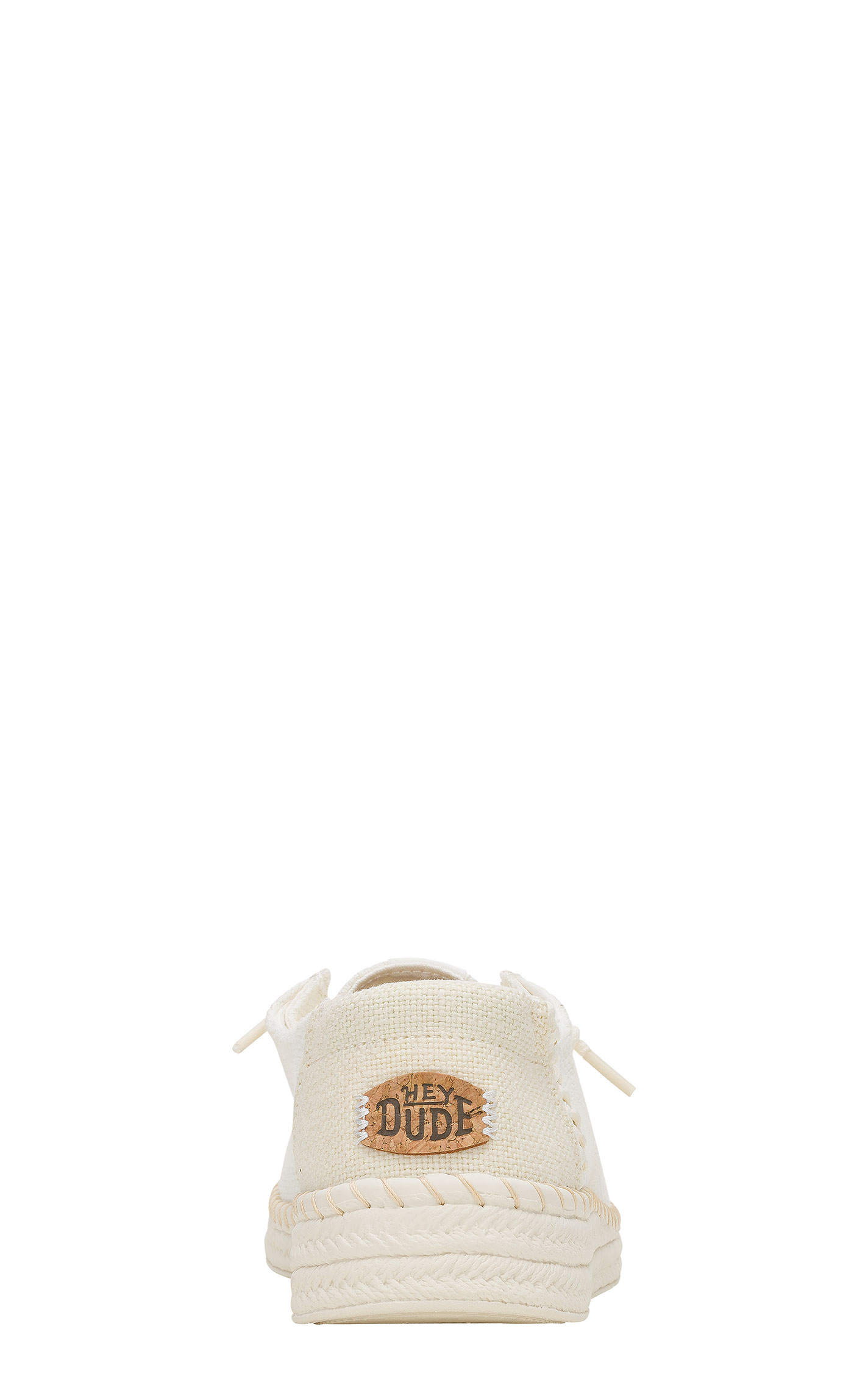 Hey Dude Women’s Wendy White Espadrille Woven Lace Up Moc Toe Casual Shoes - Image 1