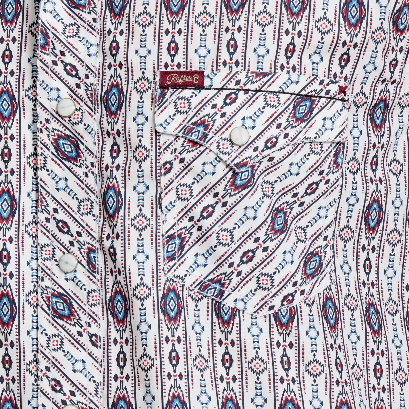Rafter C Men's Red Dirt Collection Red Aztec Western Shirt - Image 1