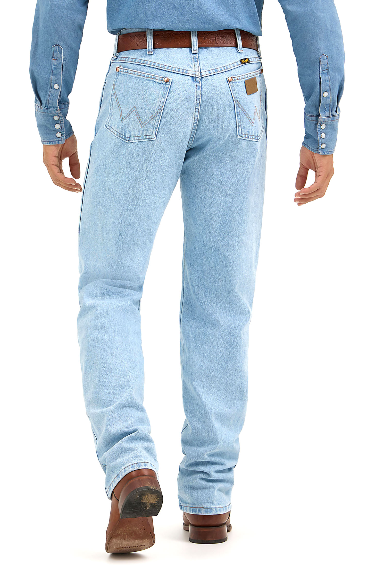 Wrangler Men's Cowboy Cut Bleach Wash Original Fit Straight Leg Jeans - Image 1