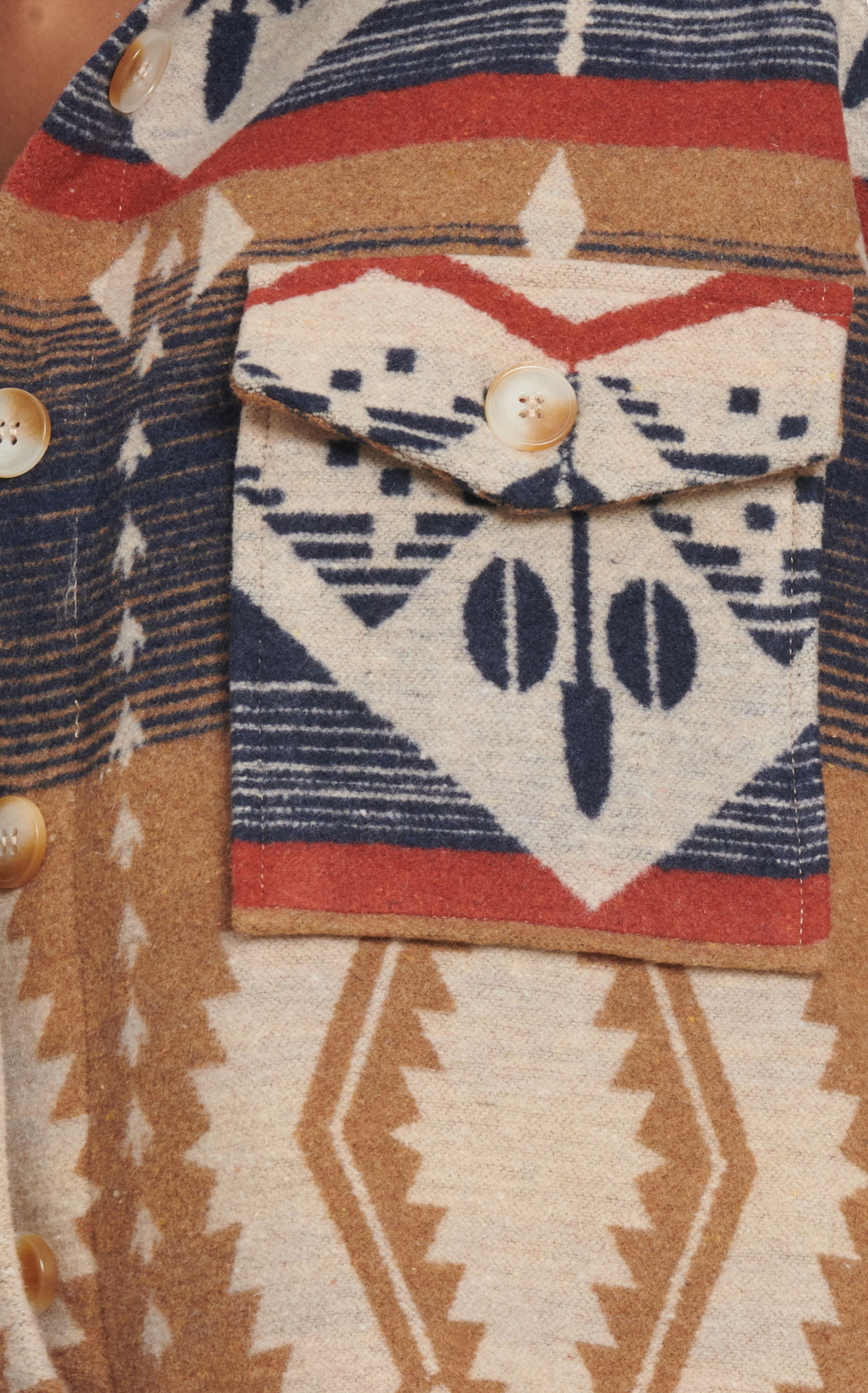 Rockin C Women's Oats Navy & Rust Aztec Shirt Jacket - Image 2
