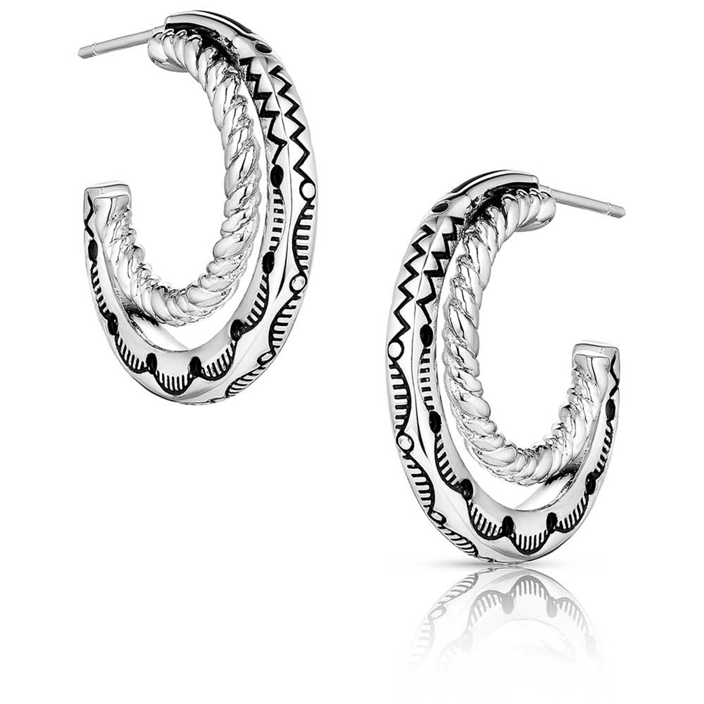 Montana Silversmiths Silver Enchanted Soul Hoop Earrings - Image 2