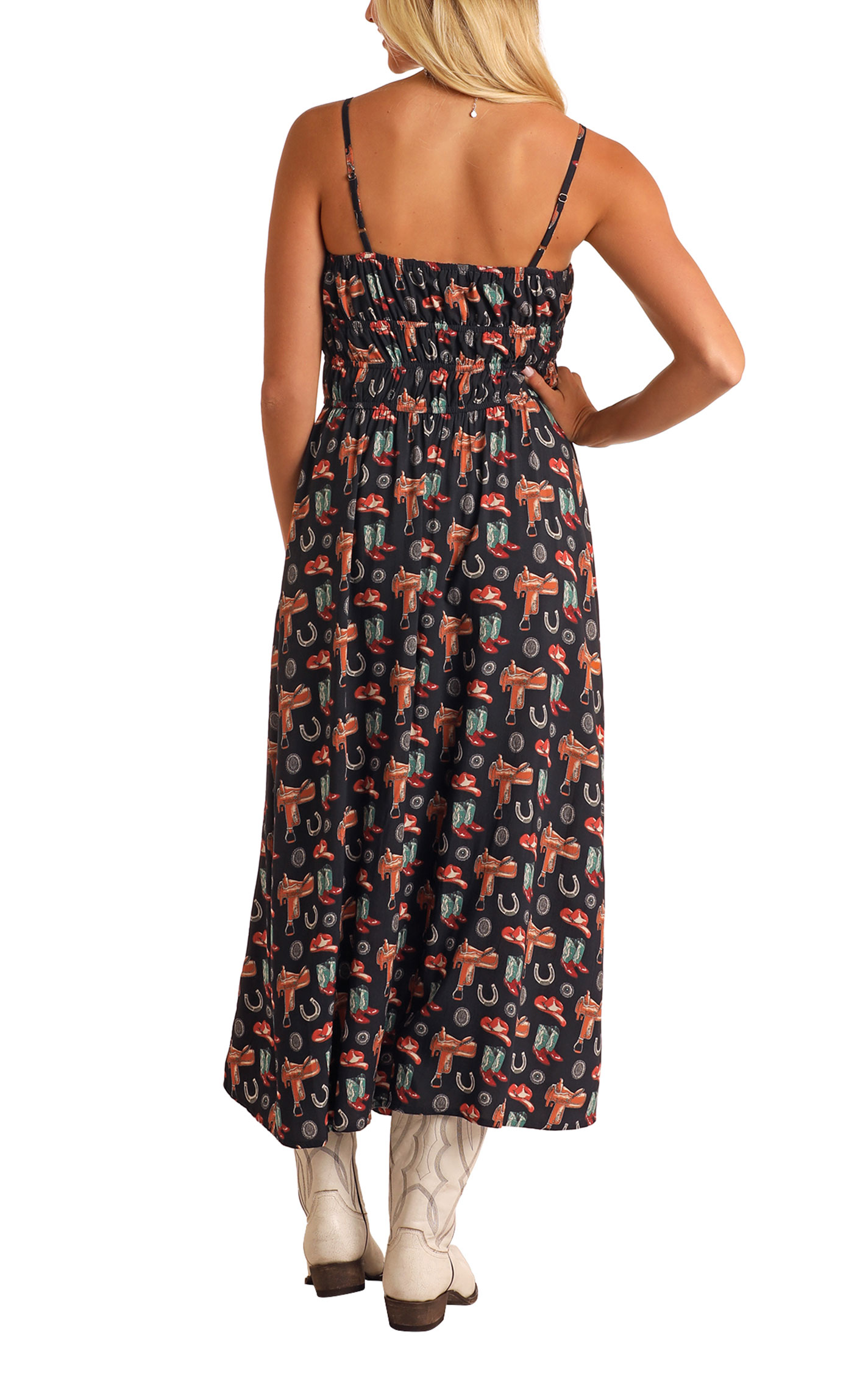 Rock & Roll Denim Women's Western Print Midi Dress - Image 1