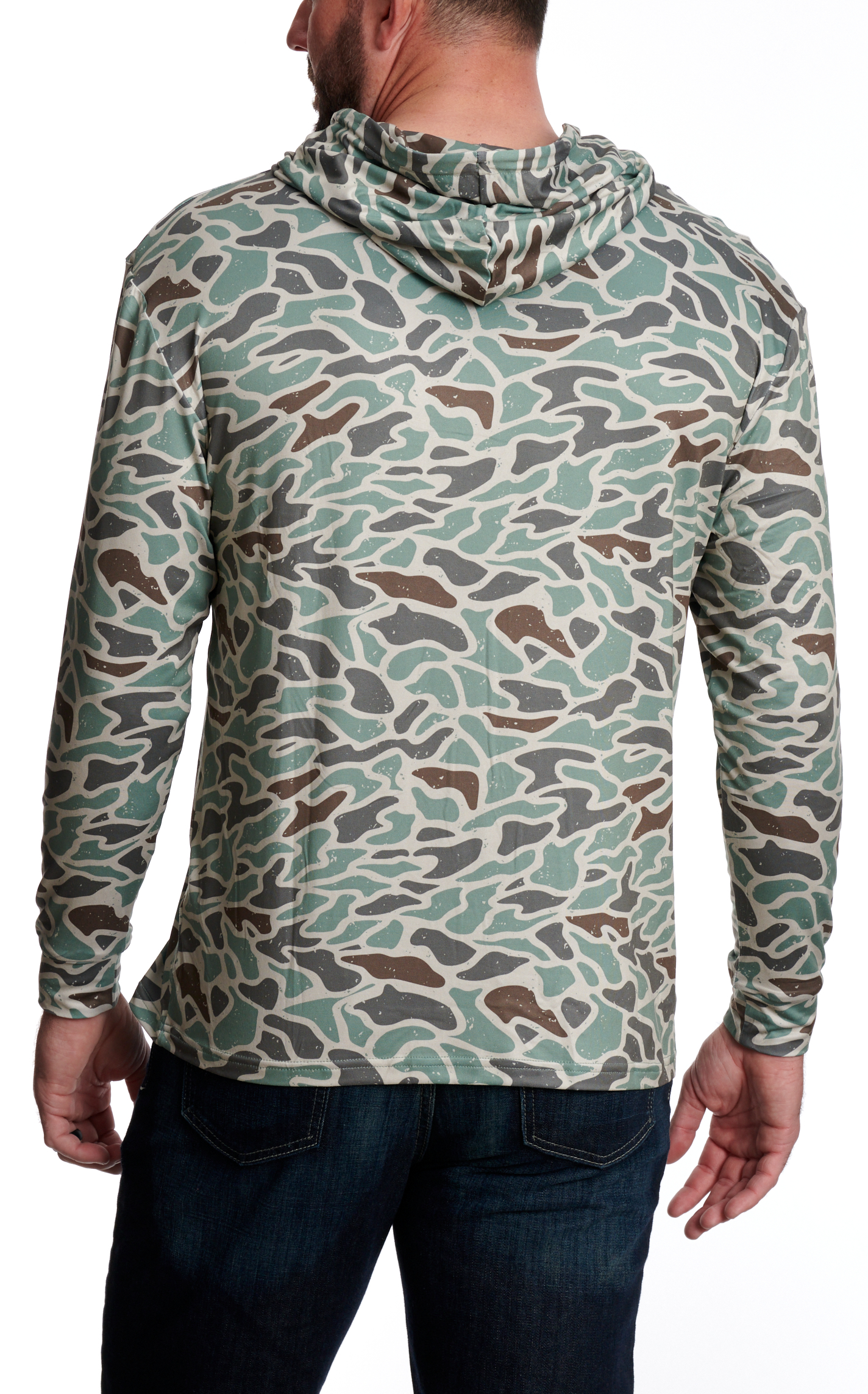 BURLEBO Men's Retro Duck Camo Performance Hoodie - Image 1