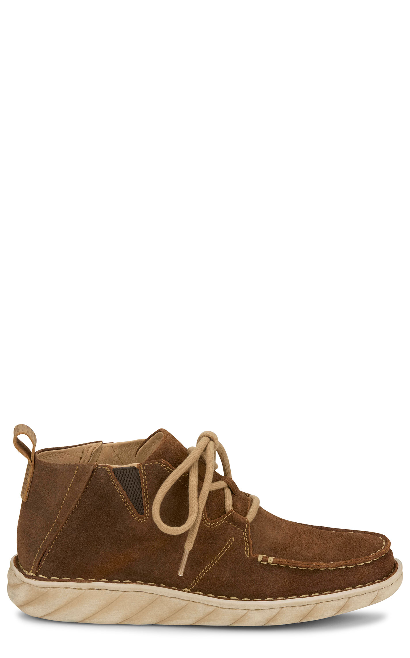 Tony Lama Men’s Cognac Suede Estancia Laced Moc Toe Casual Shoes - Image 1