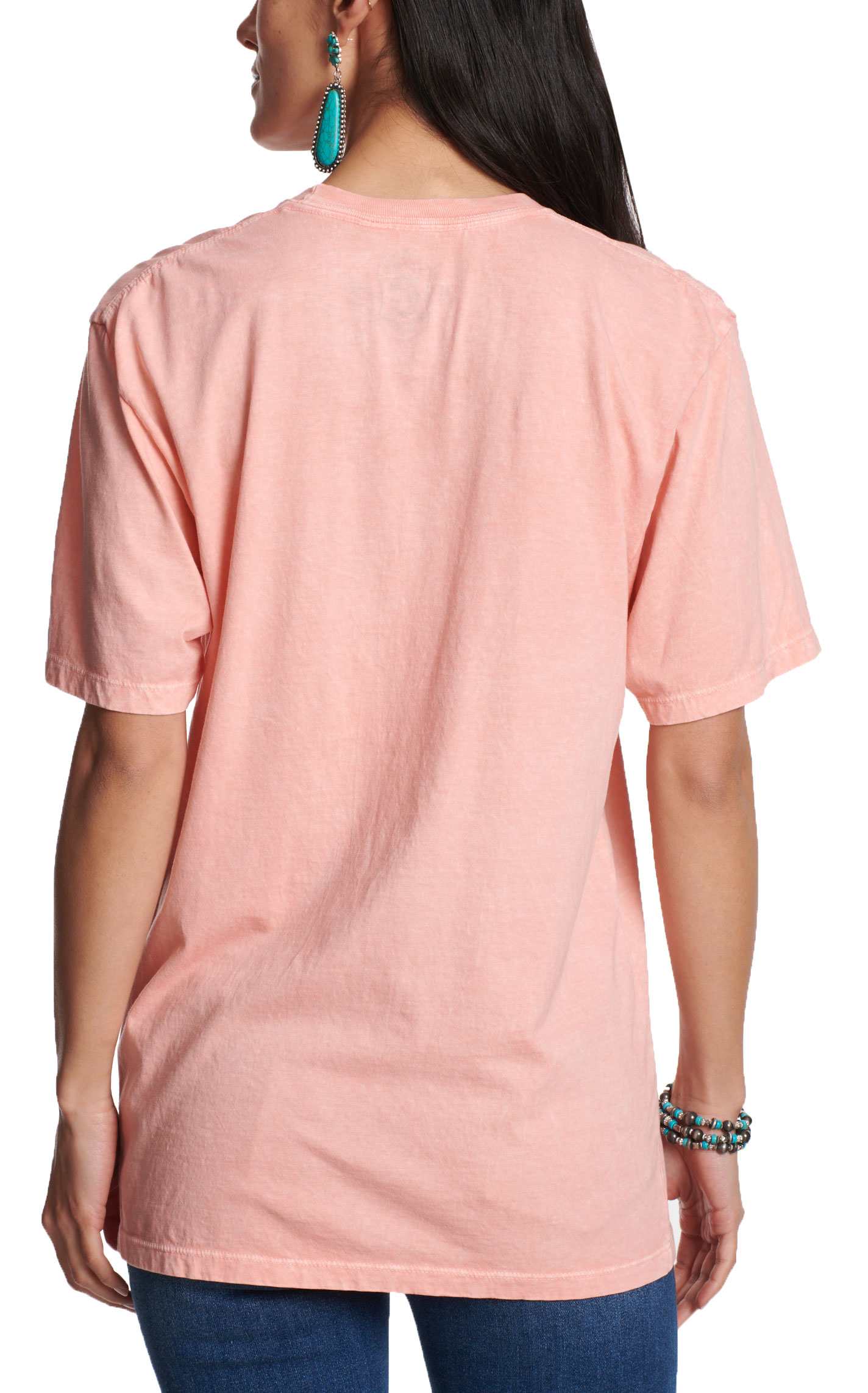 Rockin C Women's Washed Pink Long Live T-Shirt - Image 1