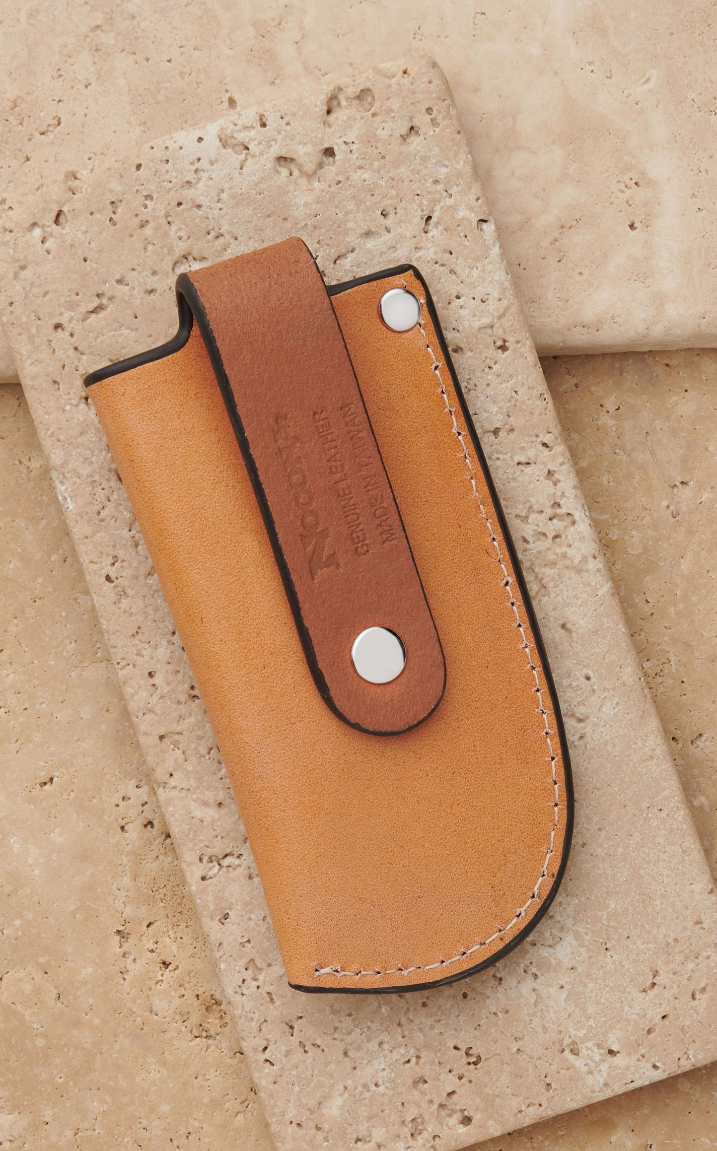 Nocona Tan Floral Tooled Leather and Royal Blue Inlay Knife Sheath - Image 1